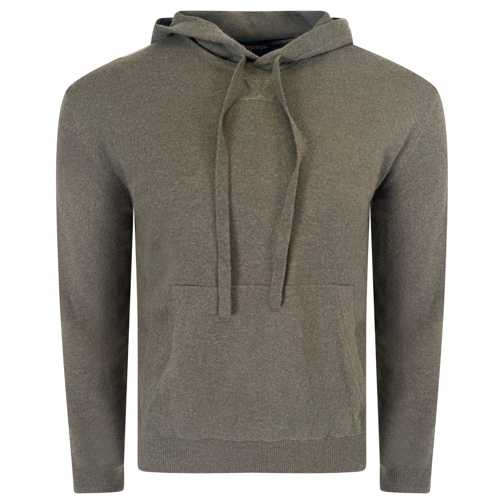 LOUIS VUITTON CASHMERE HOODIE GREY - SMALL | PRE OWNED - Affluent ArchivesUsed HIGH END DESIGNER CLOTHING
