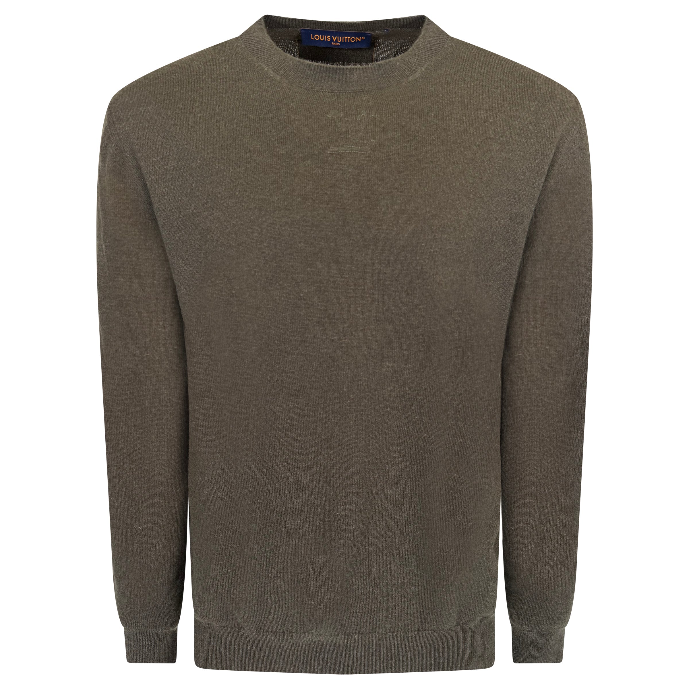 LOUIS VUITTON CASHMERE SWEATSHIRT KHAKI - XL (Fits Large) | PRE OWNED - Affluent ArchivesUsed HIGH END DESIGNER CLOTHING
