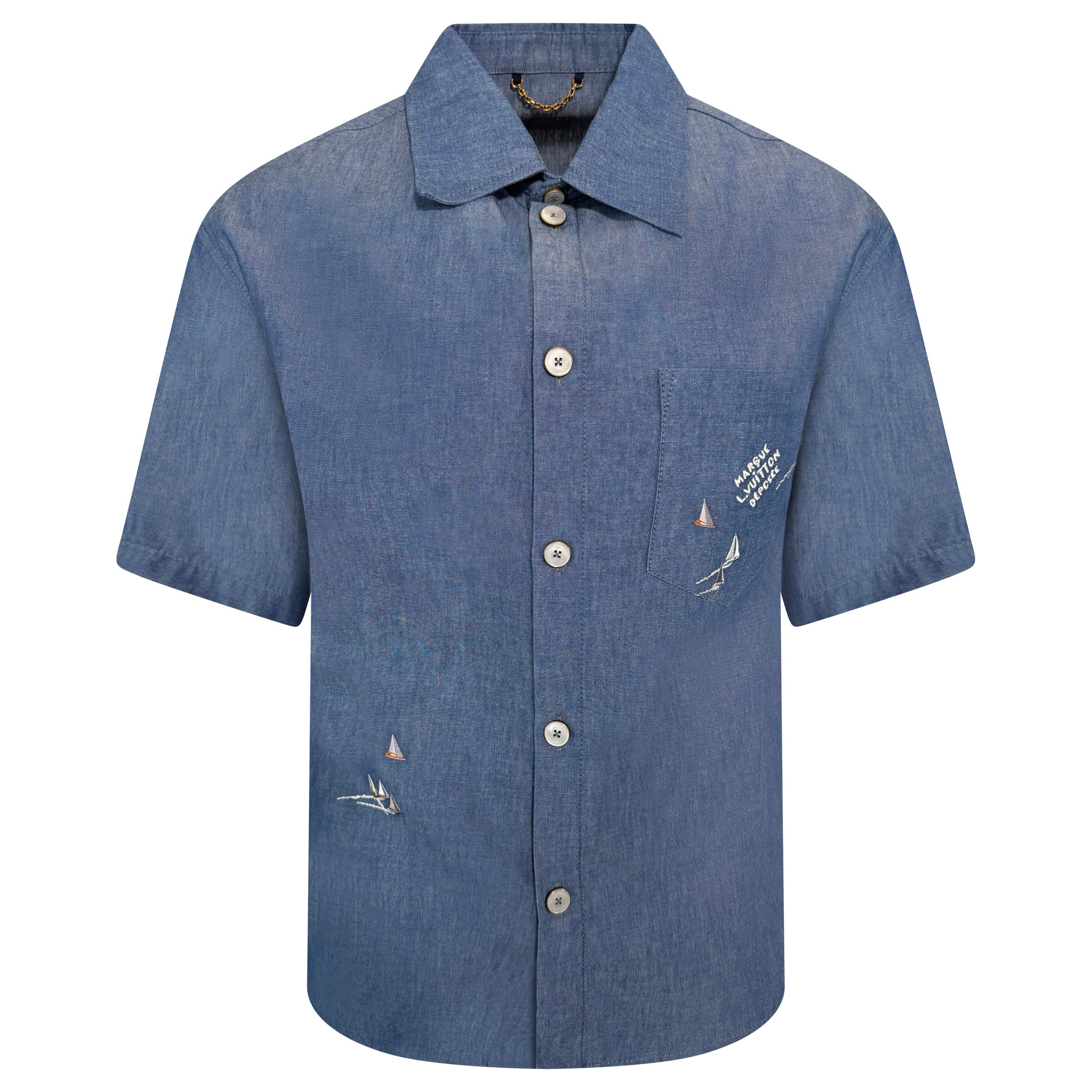 LOUIS VUITTON CHAMBRAY SHIRT - MEDIUM (Fits large) | PRE OWNED - Affluent ArchivesUsed HIGH END DESIGNER CLOTHING