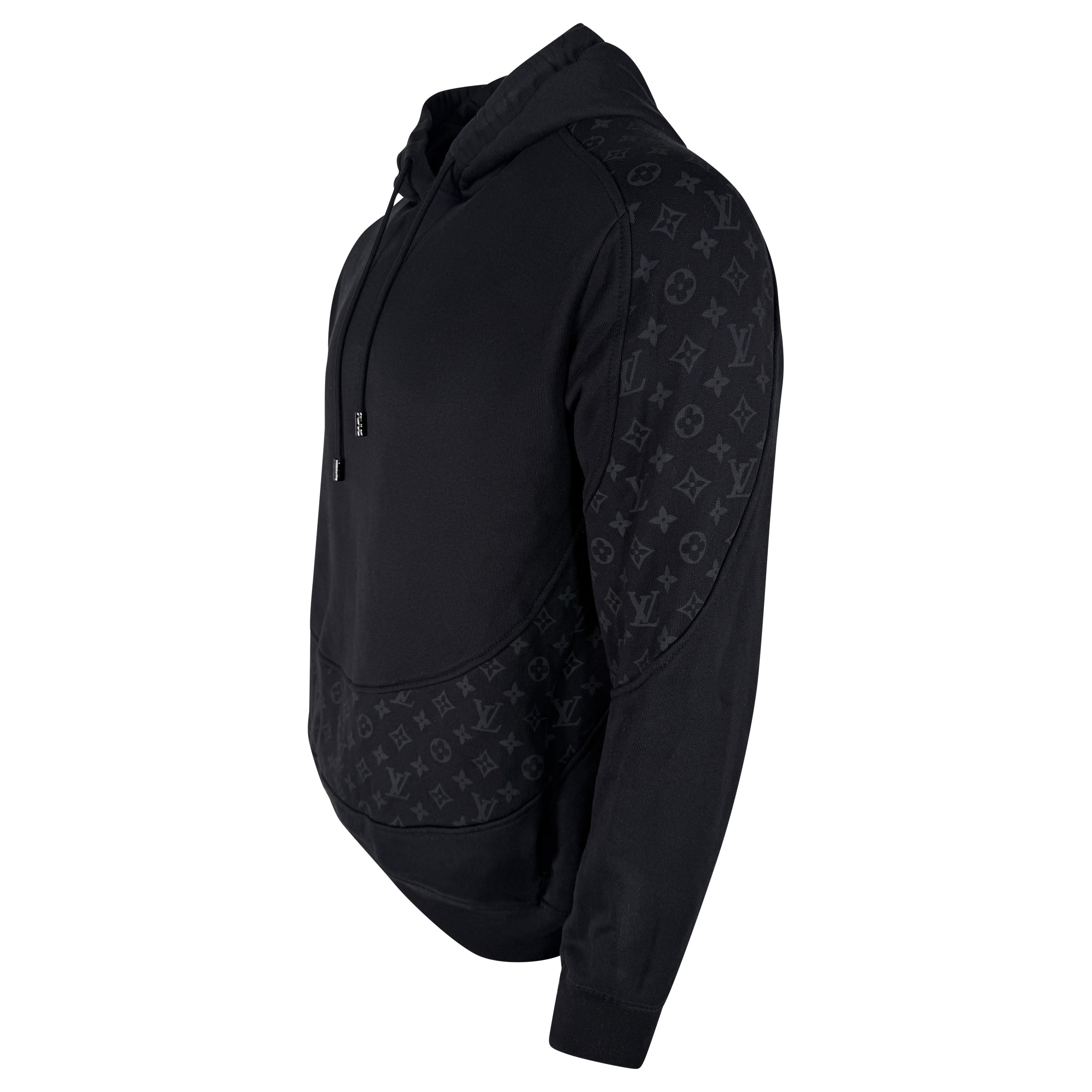 LOUIS VUITTON CIRCLE MONOGRAM BLACK HOODIE - XL | PRE OWNED - Affluent ArchivesUsed HIGH END DESIGNER CLOTHING