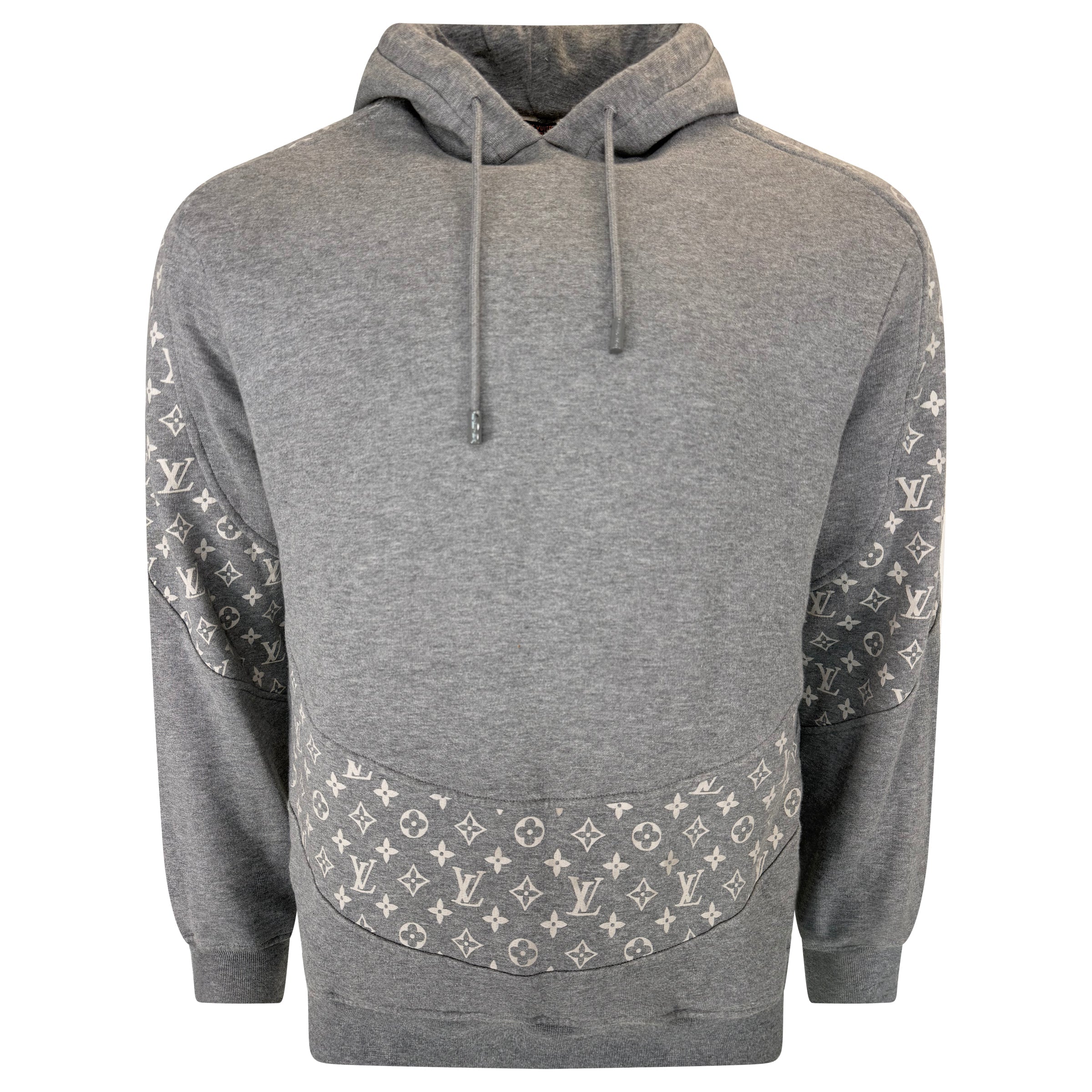 LOUIS VUITTON CIRCLE MONOGRAM GREY HOODIE - LARGE - Affluent ArchivesUsed HIGH END DESIGNER CLOTHING