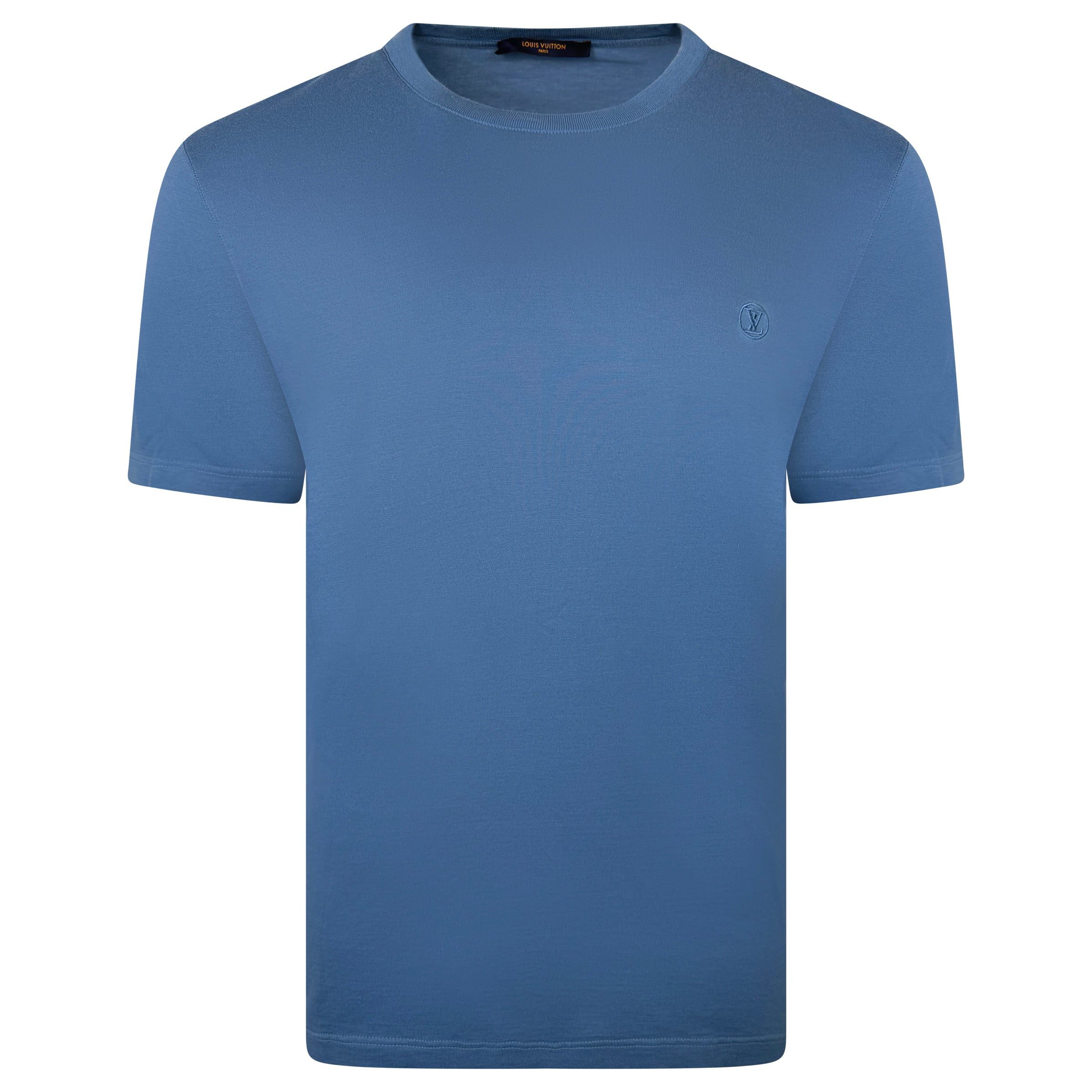 LOUIS VUITTON CLASSIC LIGHT BLUE T SHIRT - XL (Fits Medium) - Affluent ArchivesUsed HIGH END DESIGNER CLOTHING