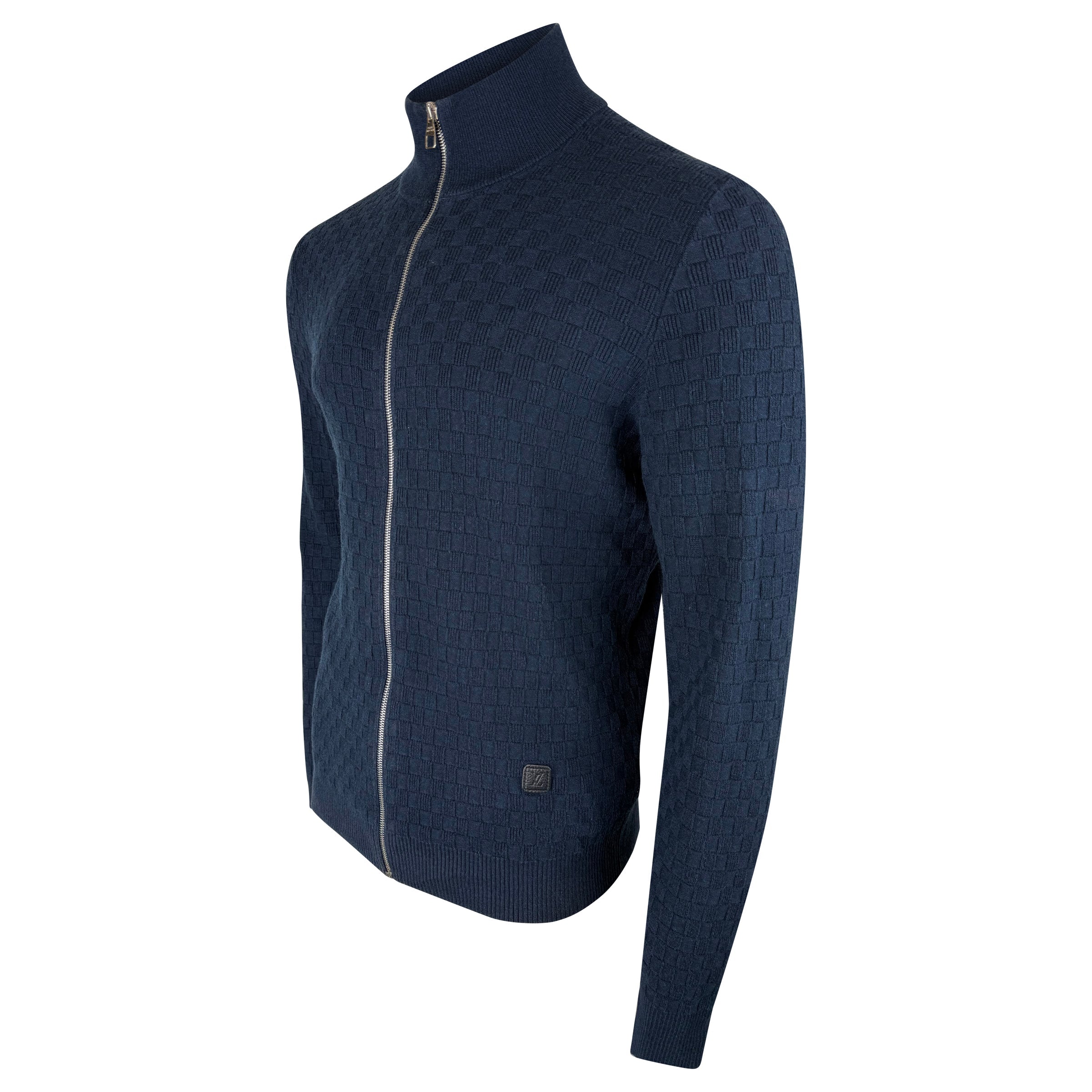 LOUIS VUITTON DAMIER CARDIGAN NAVY - XL - Affluent ArchivesUsed HIGH END DESIGNER CLOTHING