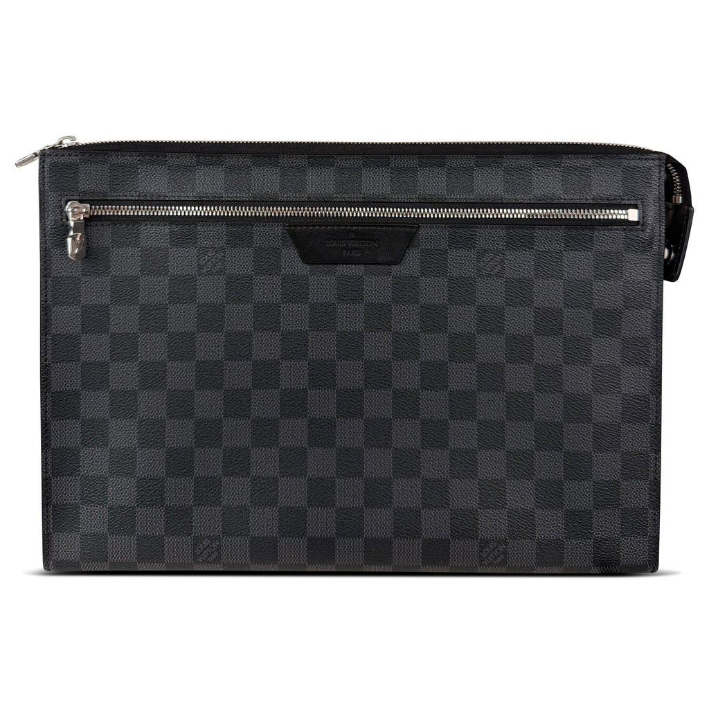 LOUIS VUITTON DAMIER GRAPHITE POCHETTE VOYAGE POUCH | PRE OWNED - Affluent ArchivesUsed HIGH END DESIGNER CLOTHING