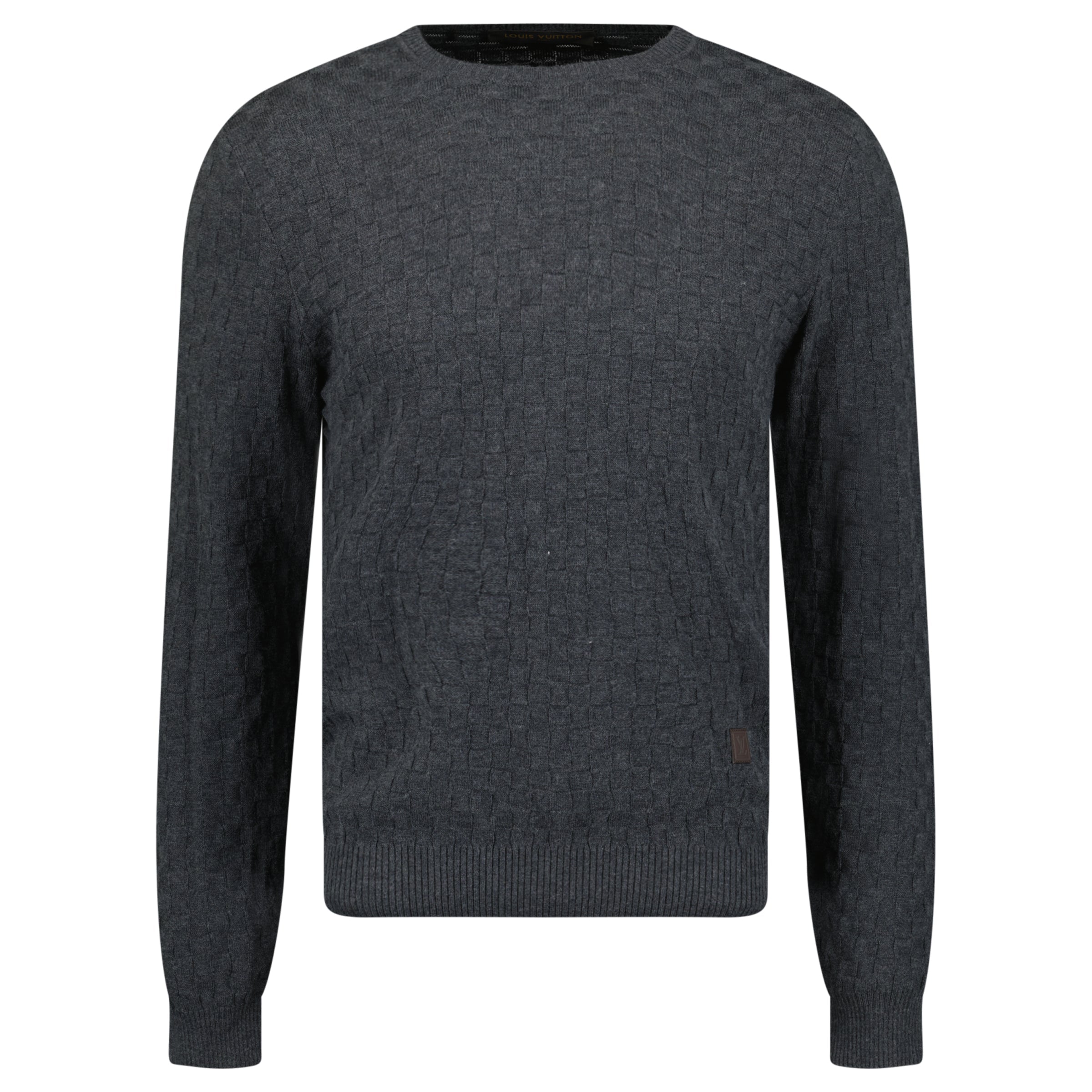 LOUIS VUITTON DAMIER KNITTED SWEATSHIRT - SMALL (Fits Size Medium) - Affluent ArchivesUsed HIGH END DESIGNER CLOTHING