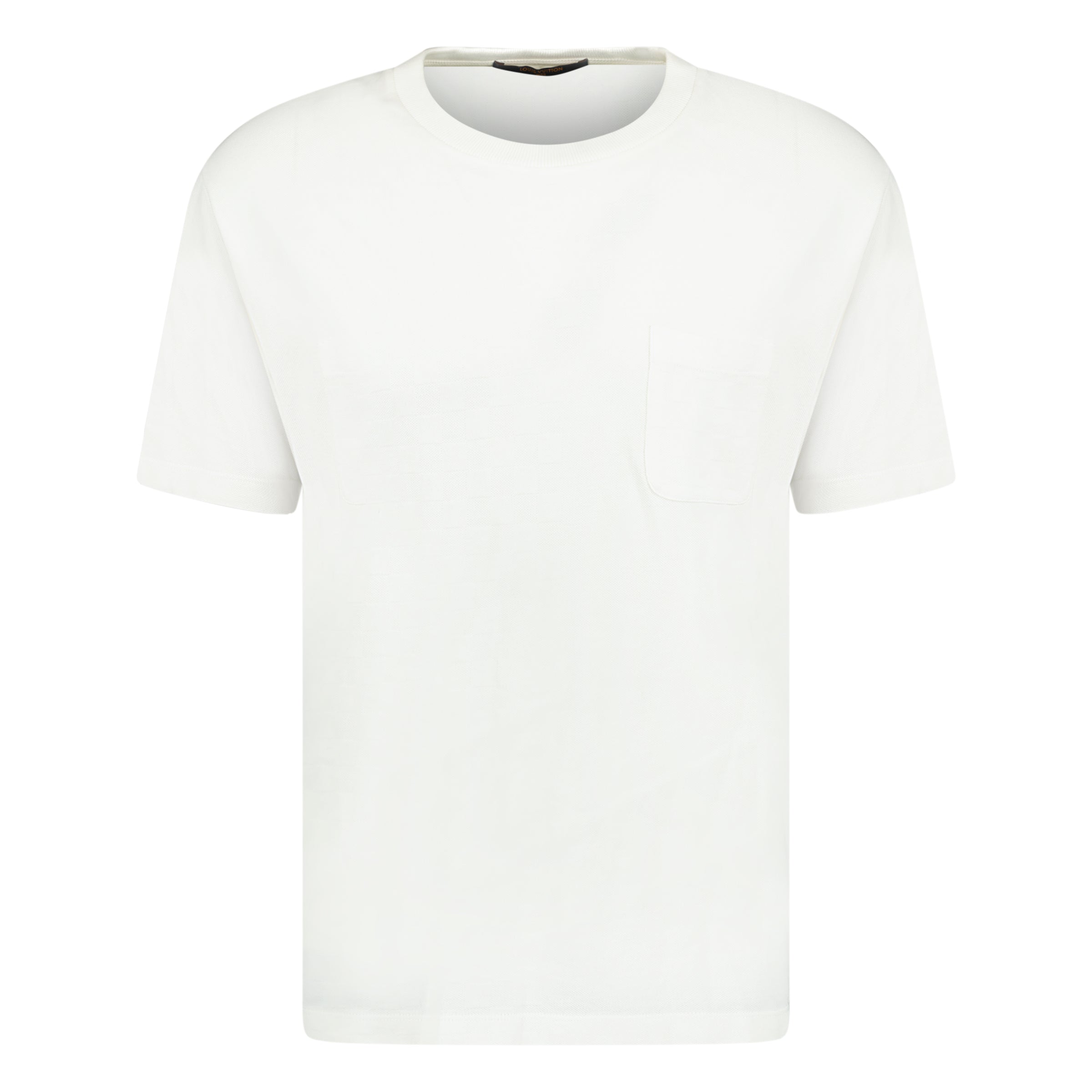 LOUIS VUITTON DAMIER PRINT T SHIRT WHITE - XL (Fits M) - Affluent ArchivesUsed HIGH END DESIGNER CLOTHING