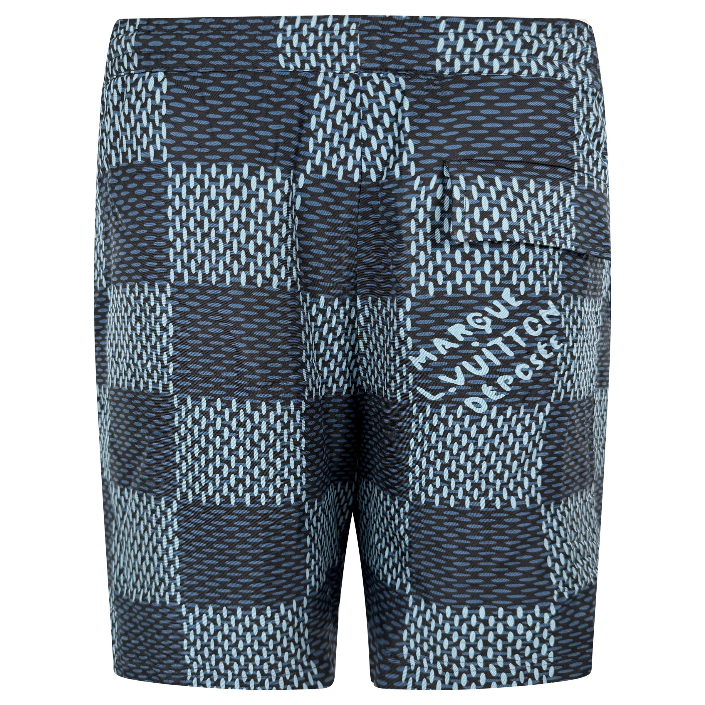 LOUIS VUITTON DAMIER SILK BLUE SHORTS - LARGE | PRE OWNED - Affluent ArchivesUsed HIGH END DESIGNER CLOTHING