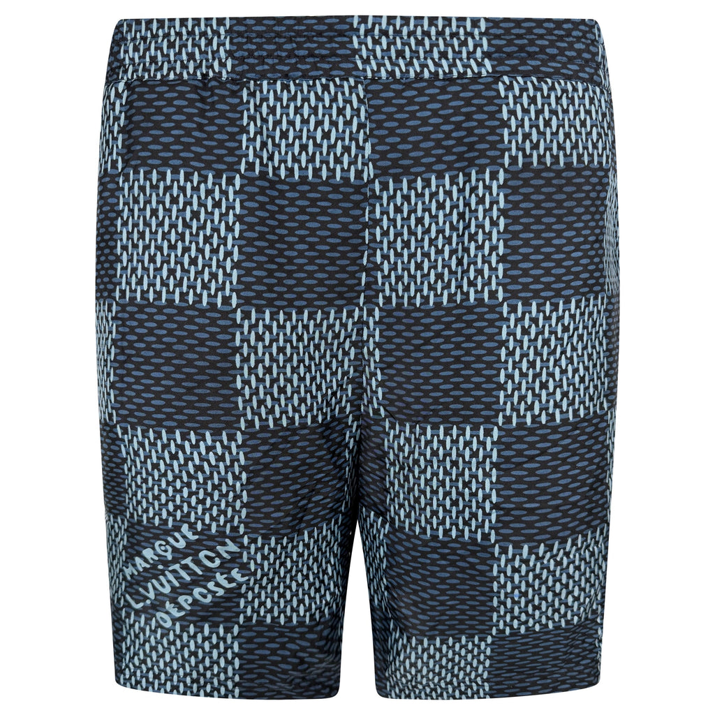LOUIS VUITTON DAMIER SILK BLUE SHORTS - LARGE | PRE OWNED - Affluent ArchivesUsed HIGH END DESIGNER CLOTHING