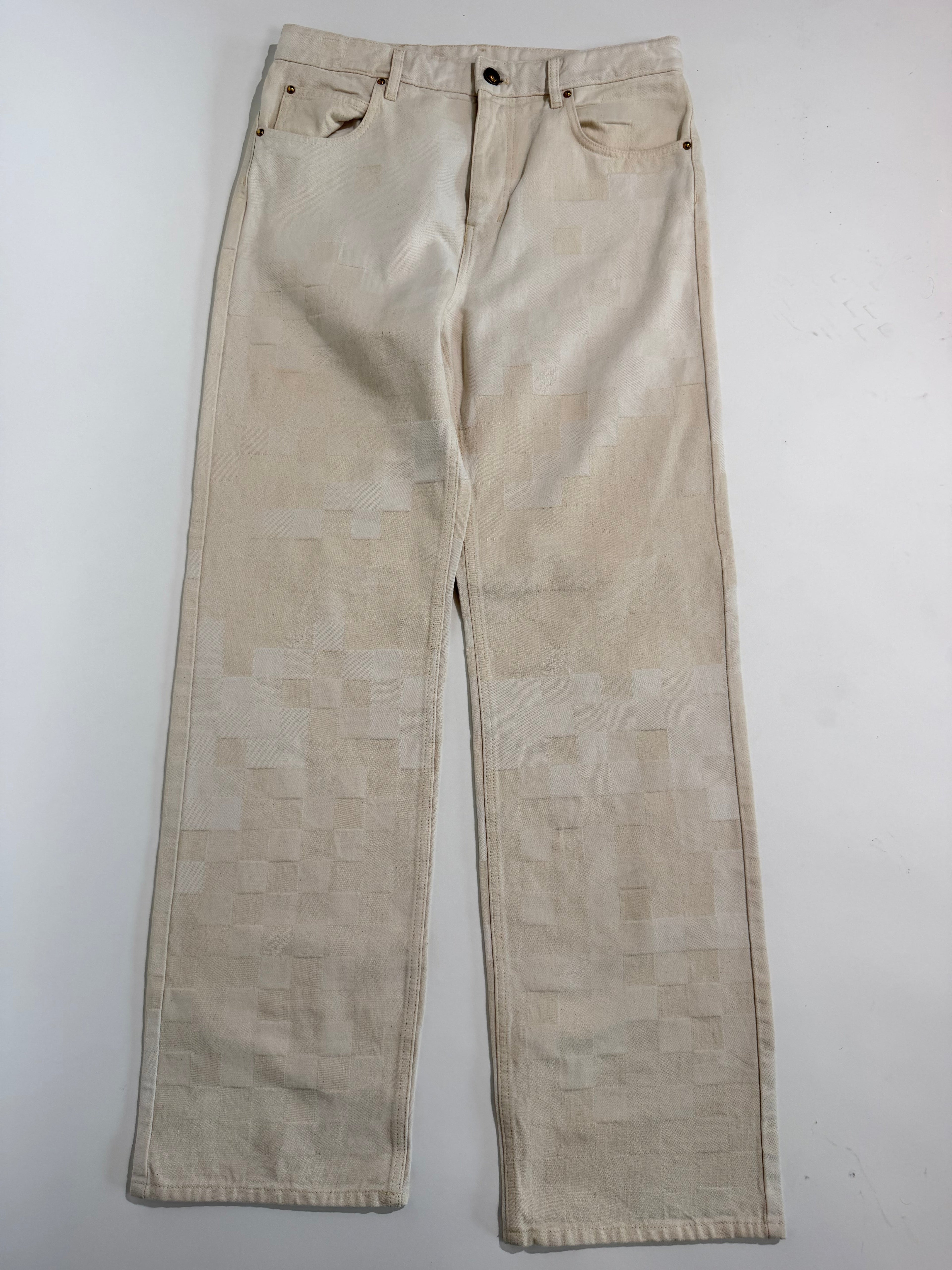 LOUIS VUITTON DAMOFLAGE DENIM JEANS BEIGE - 30W / 32L - Affluent ArchivesUsed HIGH END DESIGNER CLOTHING