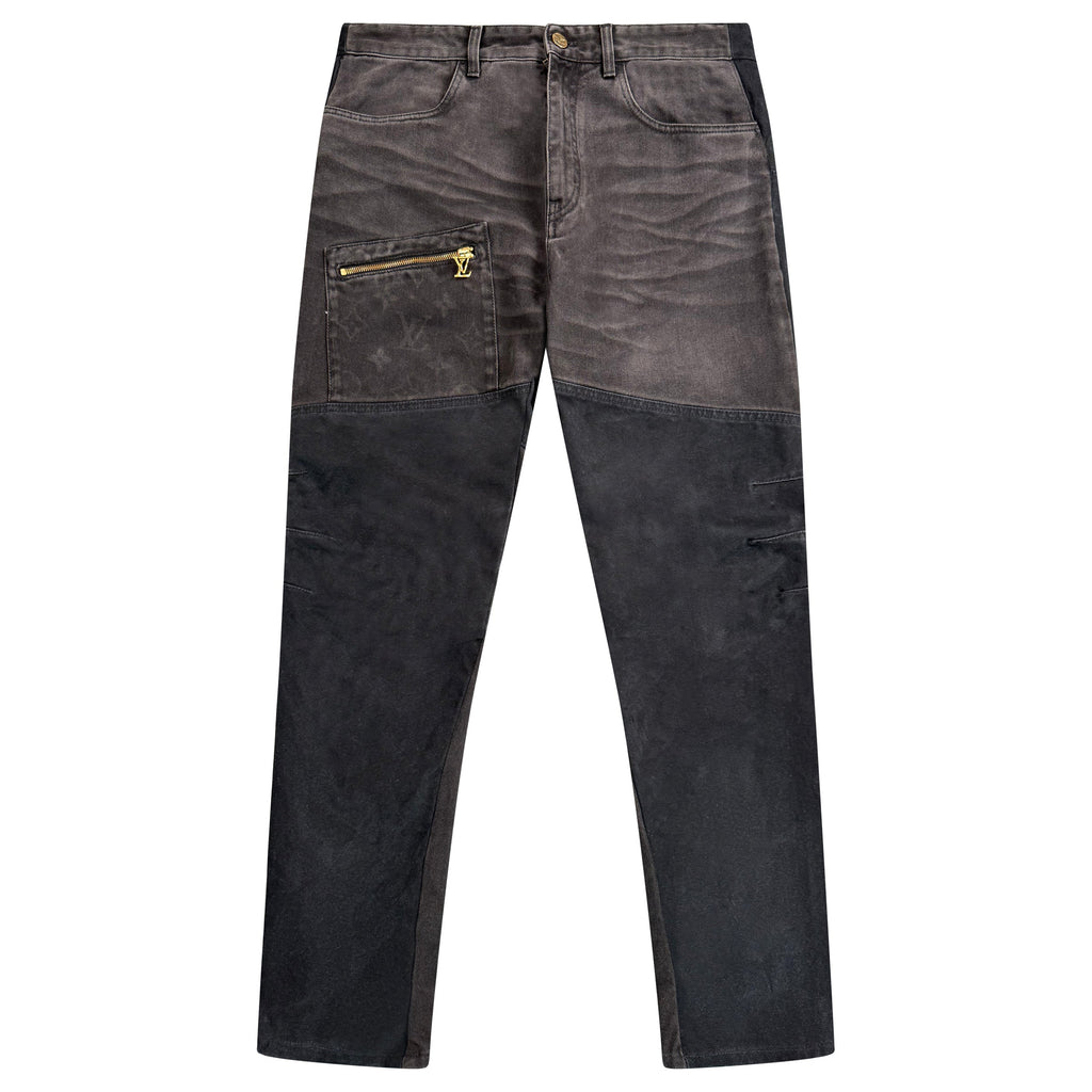 LOUIS VUITTON DARK GREY / BLACK MONOGRAM JEANS - 31 W / 32L (Fits 34W) - Affluent ArchivesUsed HIGH END DESIGNER CLOTHING