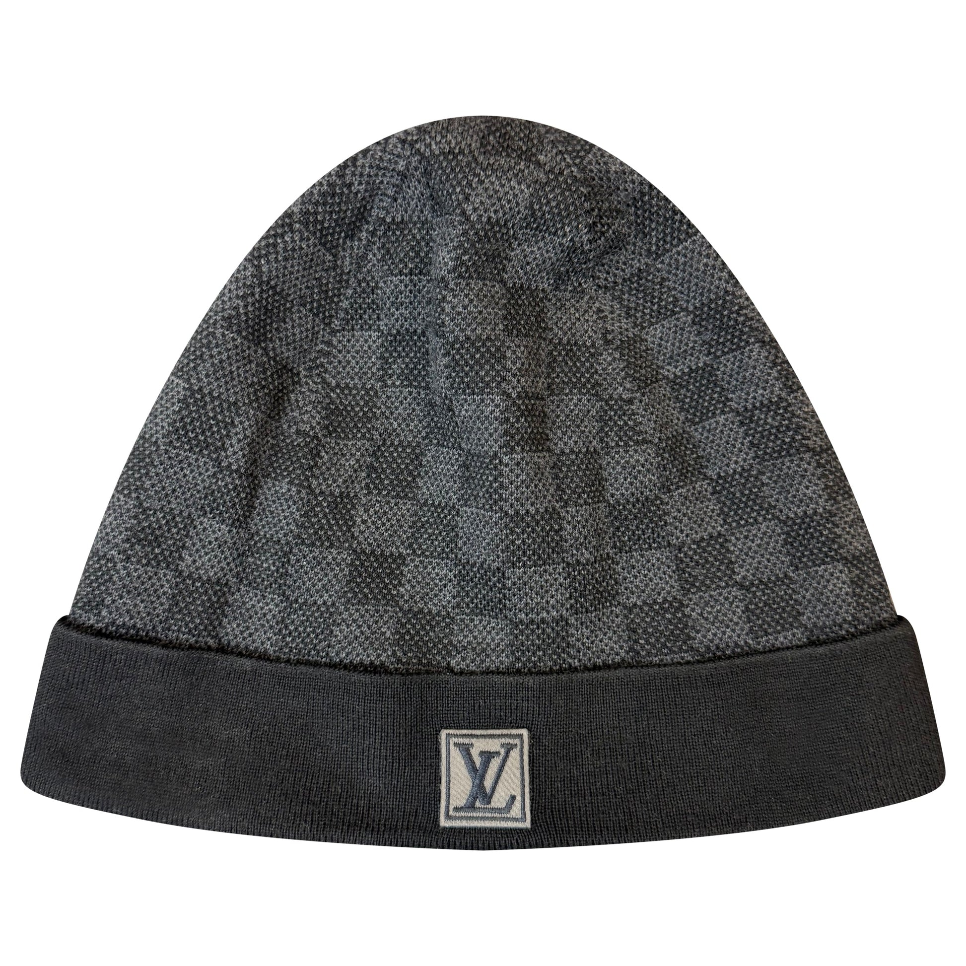 LOUIS VUITTON DARK GREY DAMIER BEANIE - Affluent ArchivesUsed HIGH END DESIGNER CLOTHING