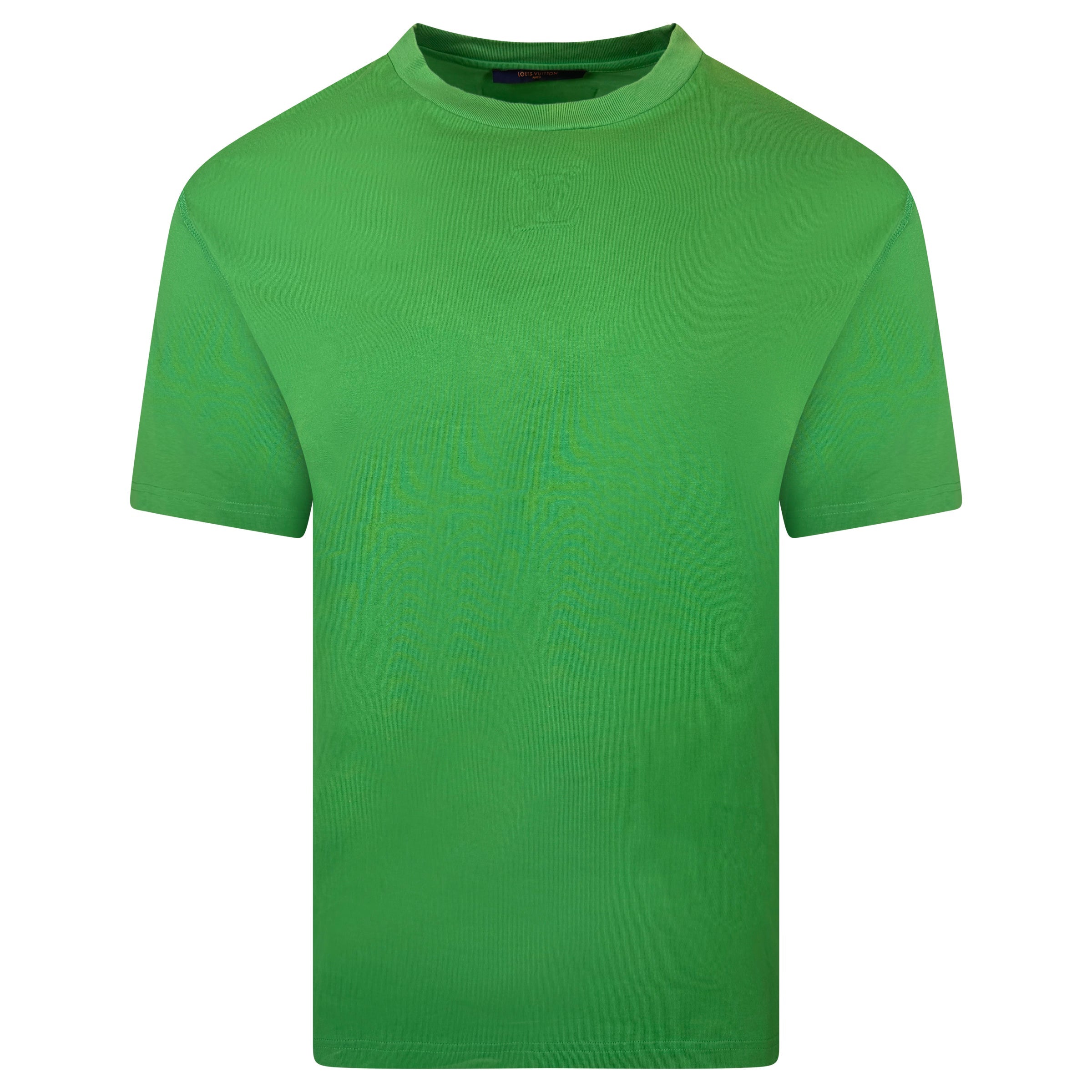 LOUIS VUITTON GREEN EMBOSSED T SHIRT - XXL | PRE OWNED - Affluent ArchivesUsed HIGH END DESIGNER CLOTHING