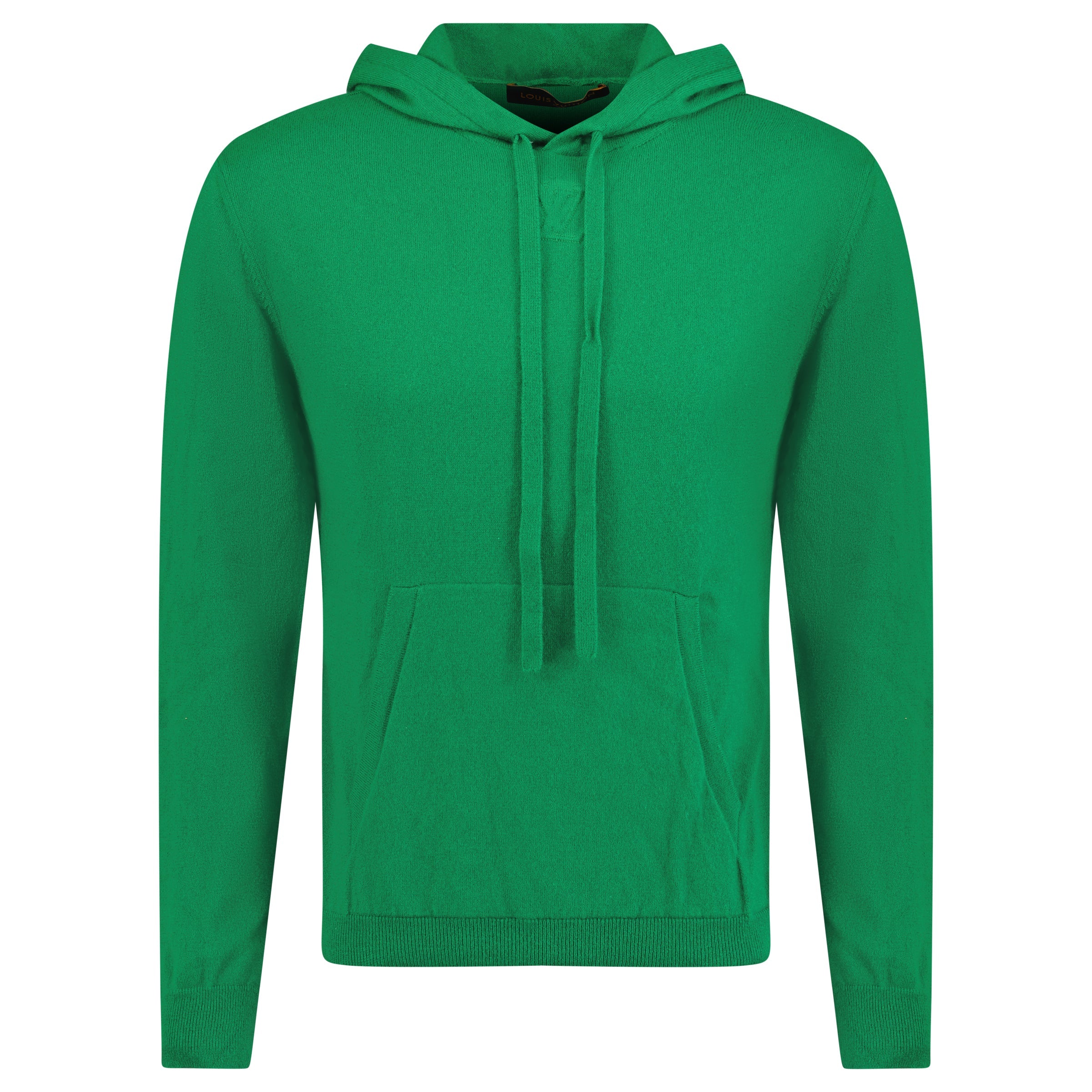 LOUIS VUITTON GREEN KNITTED EMBOSSED HOODIE - LARGE (Fits M//L) - Affluent ArchivesUsed HIGH END DESIGNER CLOTHING