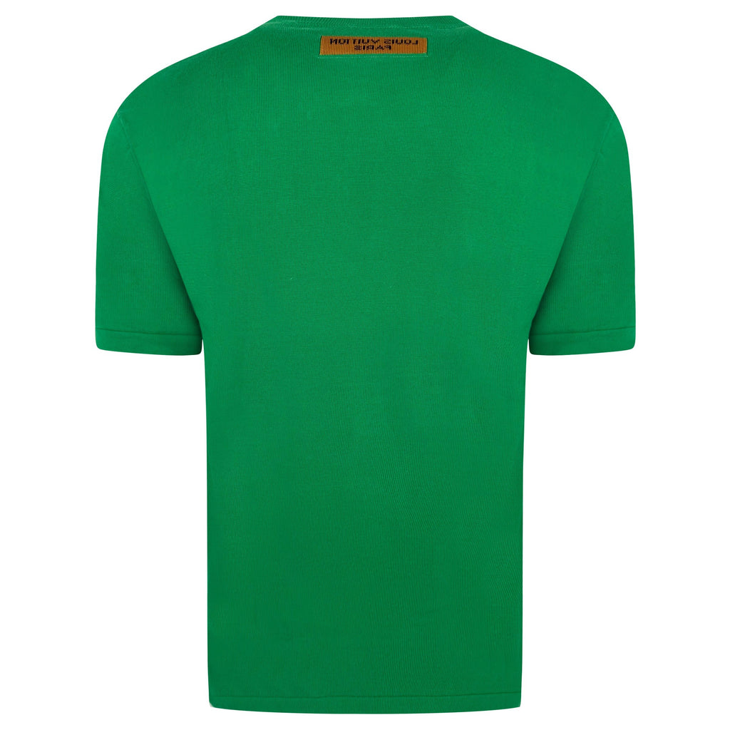 LOUIS VUITTON GREEN KNITTED LOGO T SHIRT - SMALL | PRE OWNED - Affluent ArchivesUsed HIGH END DESIGNER CLOTHING