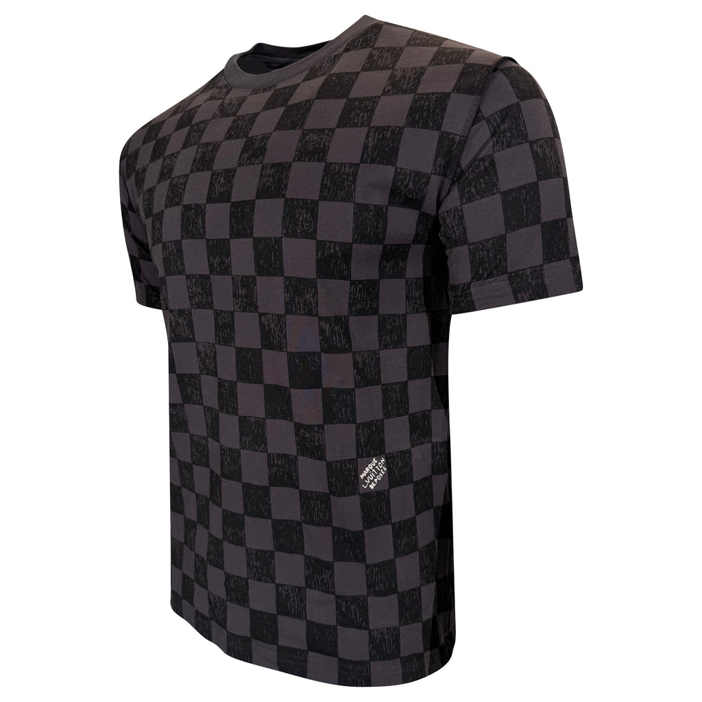 LOUIS VUITTON GREY DAMIER MARQUE DEOPOSEE T SHIRT - MEDIUM | PRE OWNED - Affluent ArchivesUsed HIGH END DESIGNER CLOTHING
