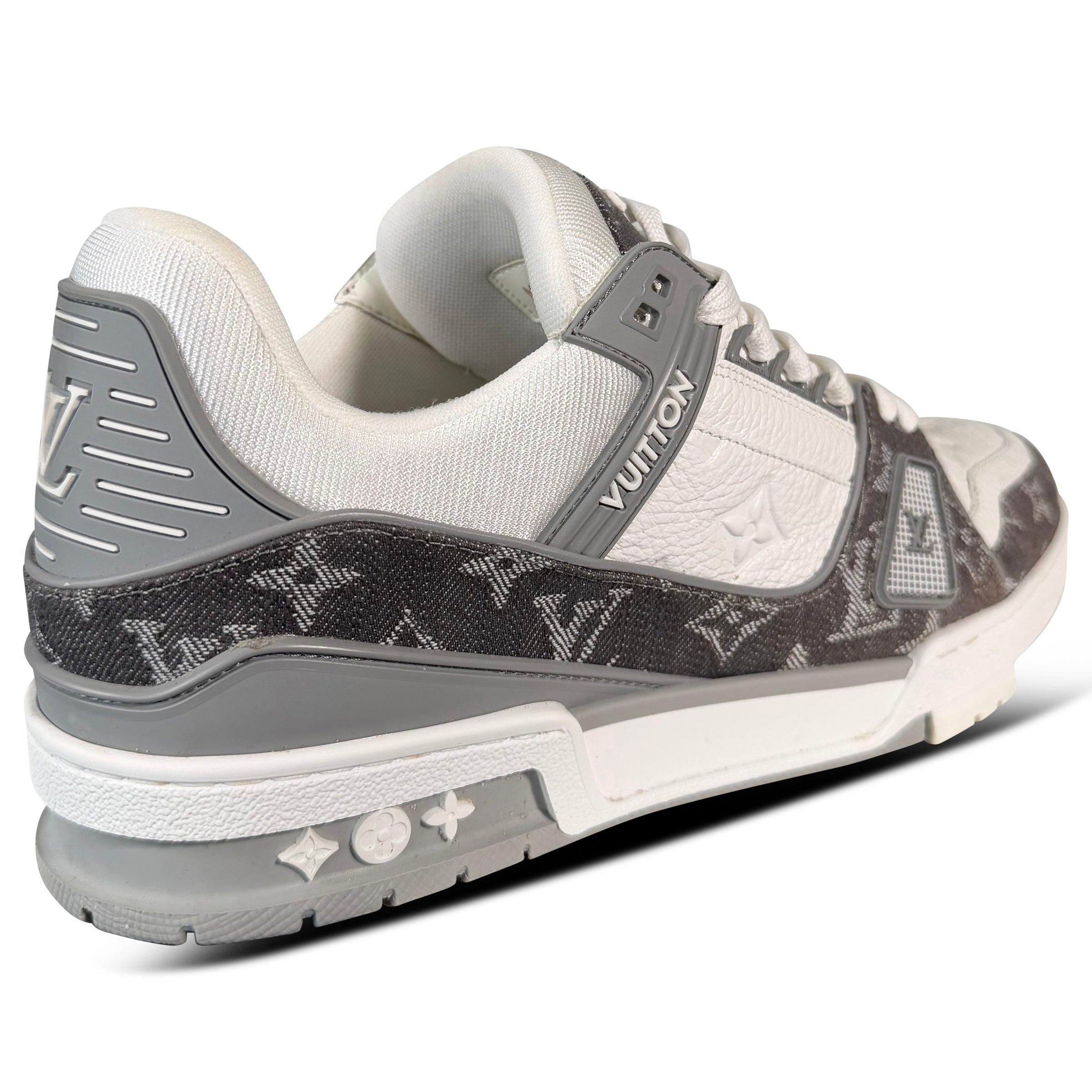 LOUIS VUITTON GREY DENIM TRAINER - UK 7 (Fits 8) | PRE OWNED - Affluent ArchivesUsed HIGH END DESIGNER CLOTHING