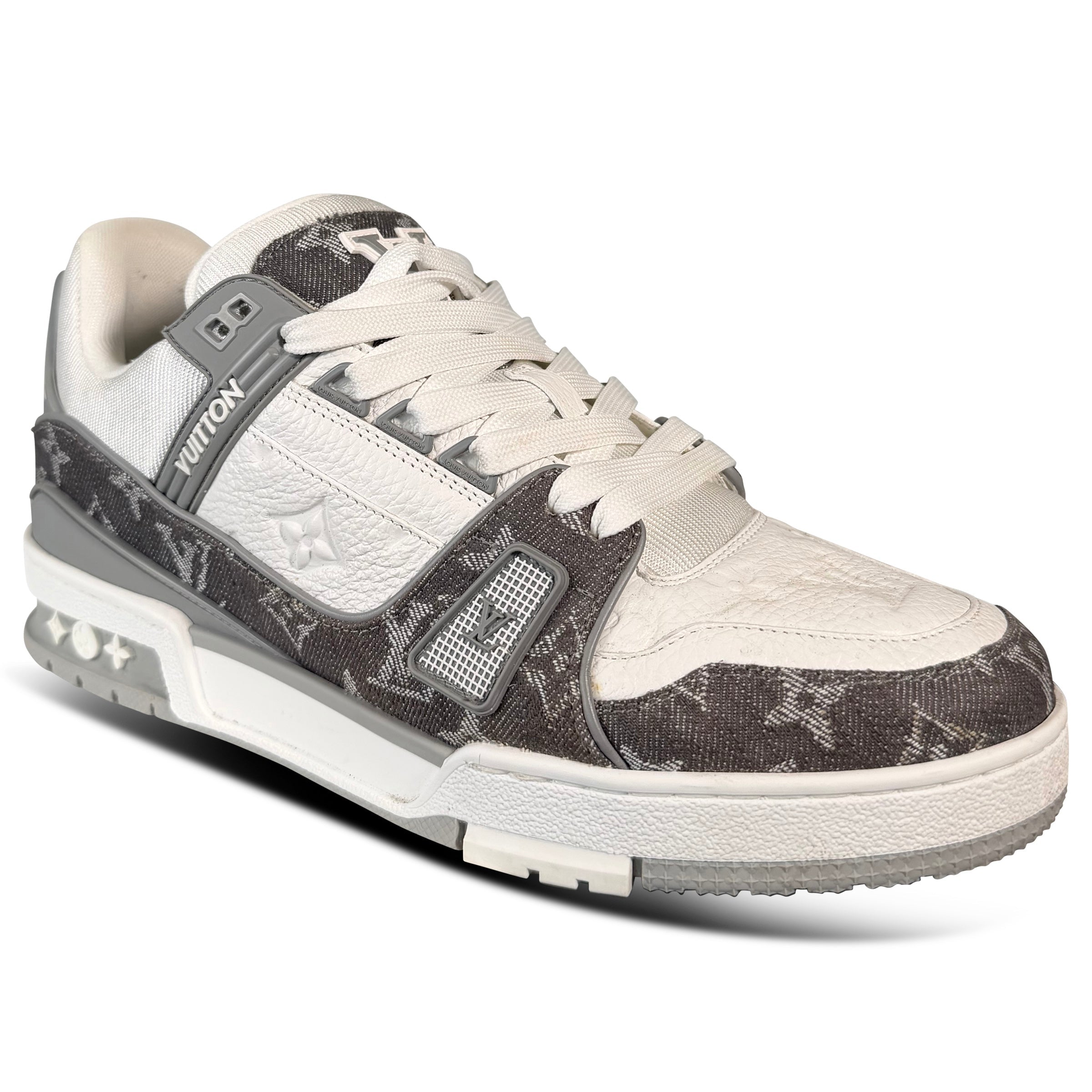 LOUIS VUITTON GREY DENIM TRAINER - UK 7 (Fits 8) | PRE OWNED - Affluent ArchivesUsed HIGH END DESIGNER CLOTHING