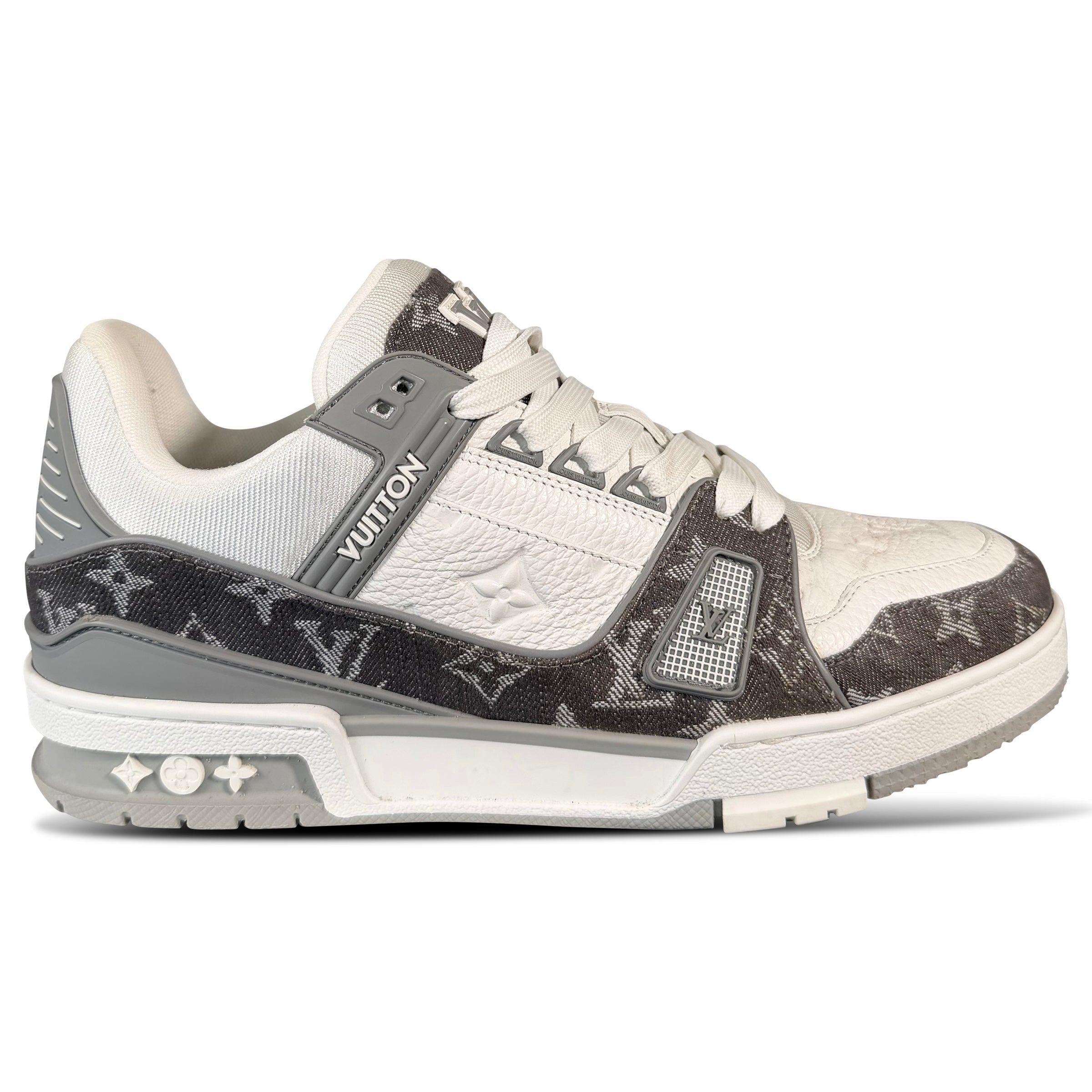 LOUIS VUITTON GREY DENIM TRAINER - UK 7 (Fits 8) | PRE OWNED - Affluent ArchivesUsed HIGH END DESIGNER CLOTHING
