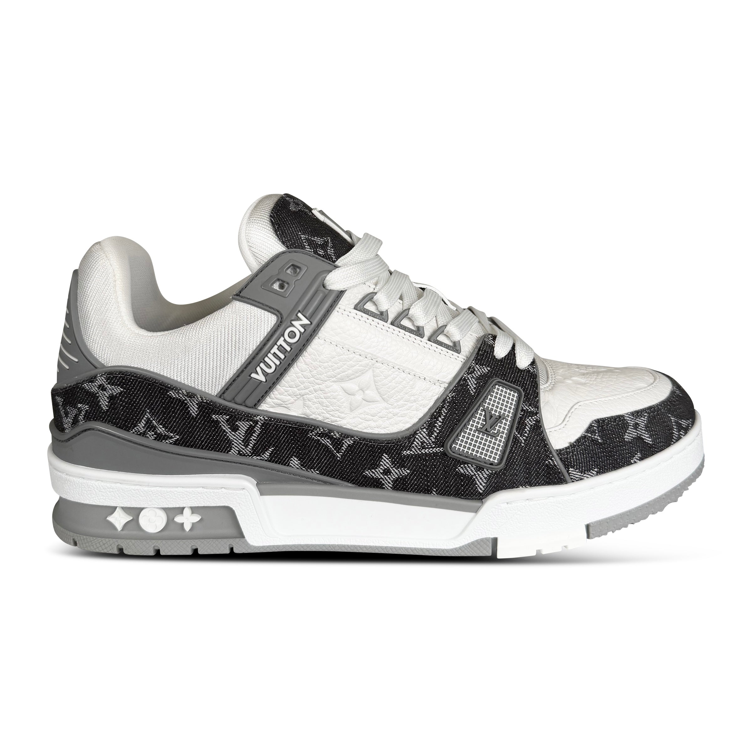 LOUIS VUITTON GREY DENIM TRAINER - UK 8 (Fits 9) - Affluent ArchivesUsed HIGH END DESIGNER CLOTHING