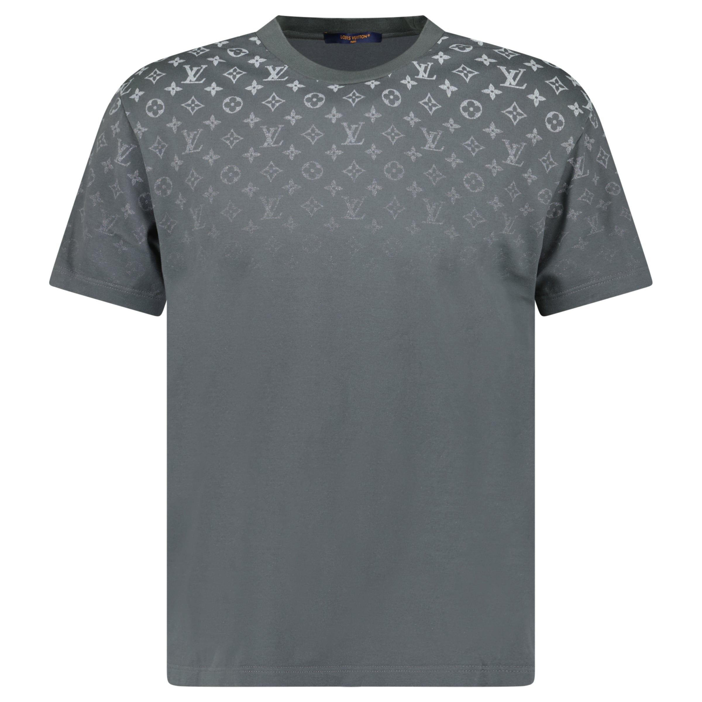 LOUIS VUITTON GREY GRADIENT MONOGRAM T SHIRT - MEDIUM | PRE OWNED - Affluent ArchivesUsed HIGH END DESIGNER CLOTHING