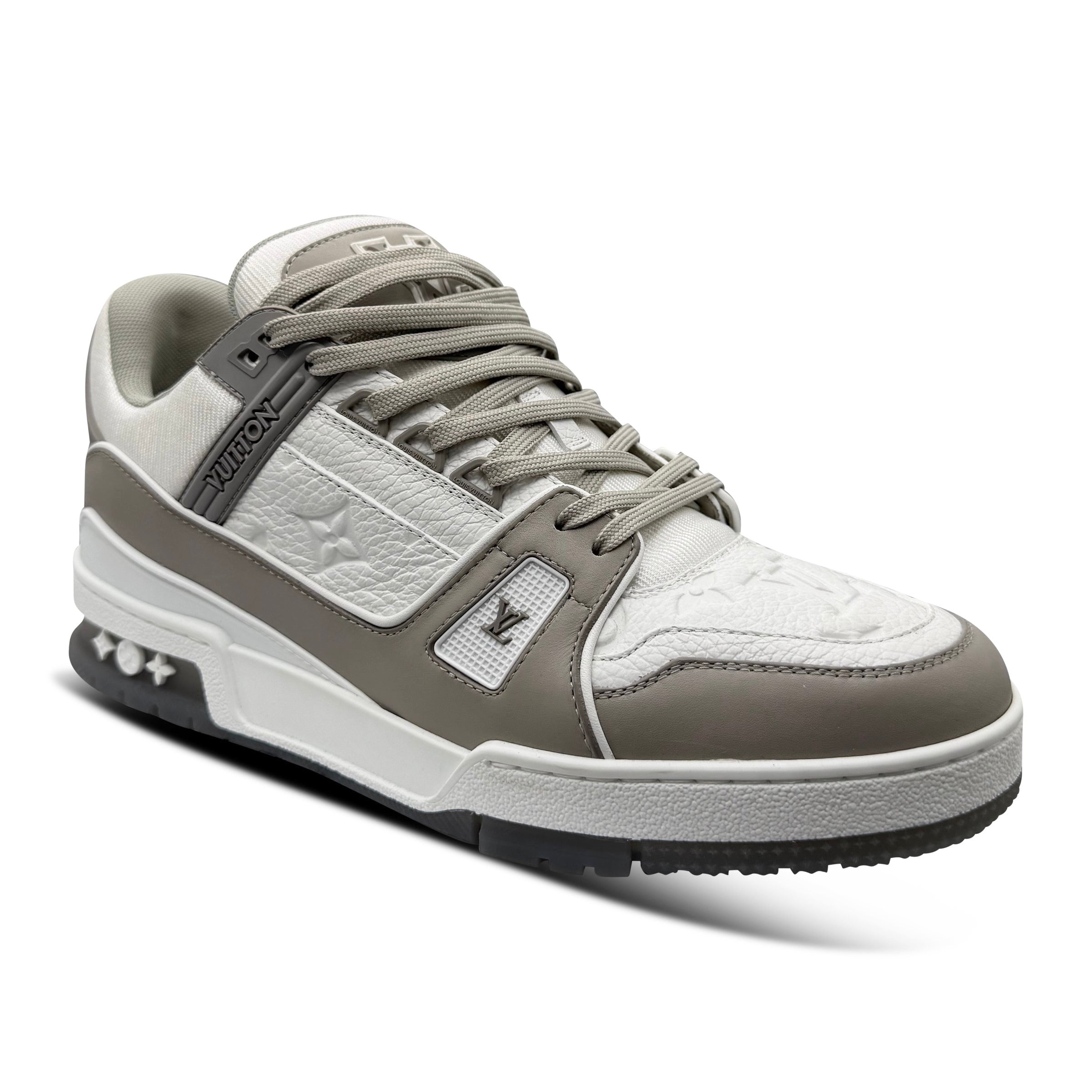 LOUIS VUITTON GREY LV SNEAKER - UK 7 (Fit 8) - Affluent ArchivesUsed HIGH END DESIGNER CLOTHING
