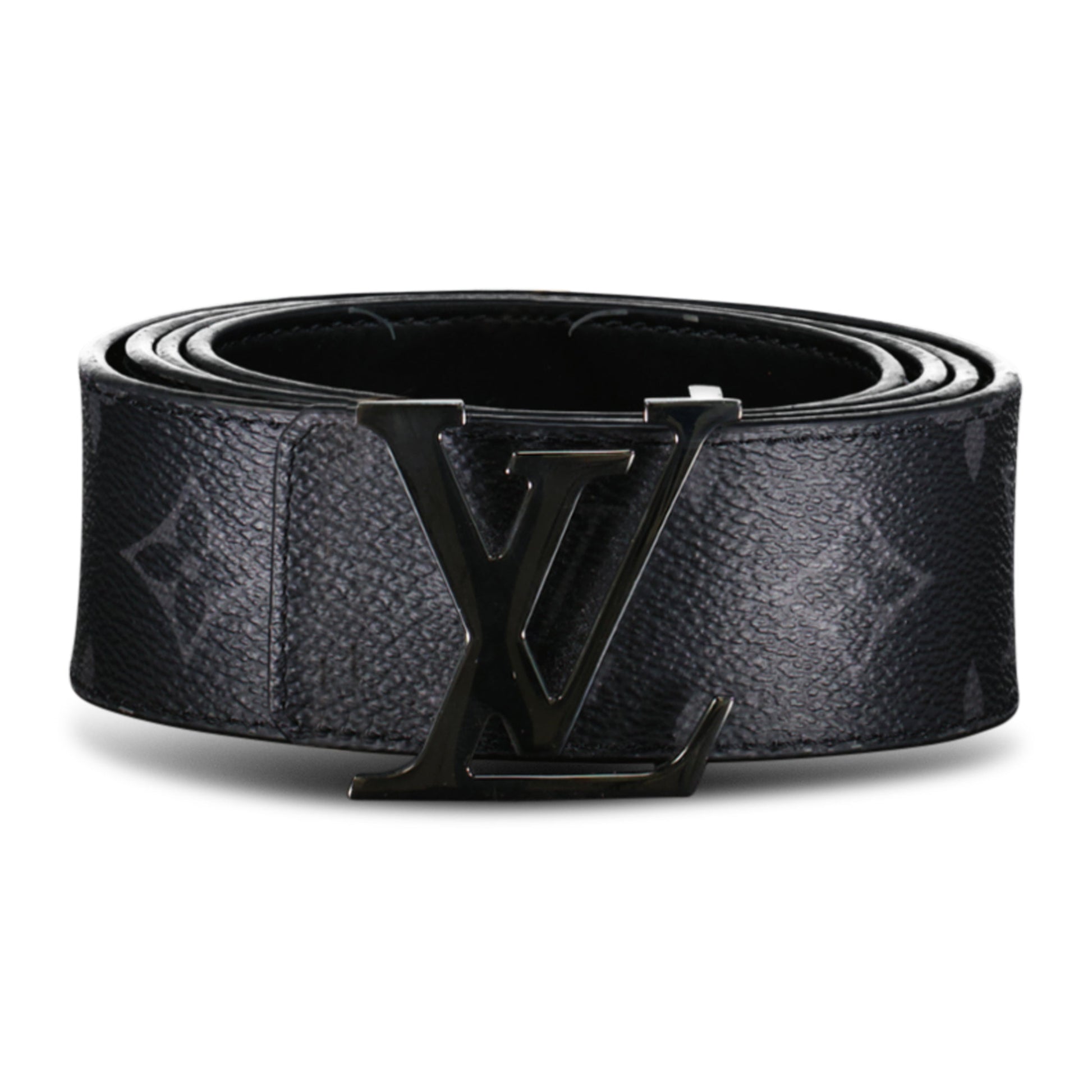 LOUIS VUITTON GREY MONOGRAM BELT - 32 - 36W - Affluent ArchivesUsed HIGH END DESIGNER CLOTHING