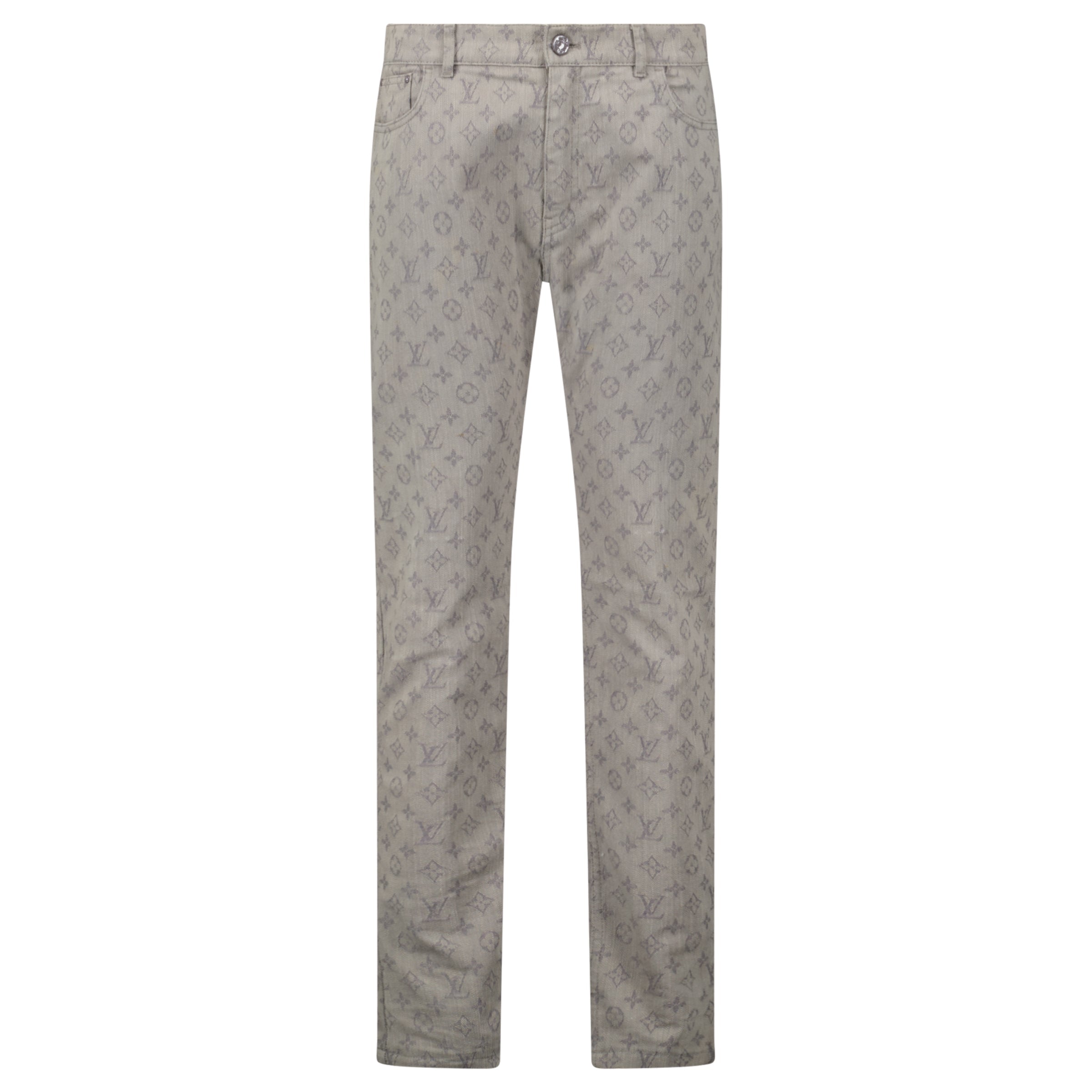 LOUIS VUITTON GREY MONOGRAM JEANS - 34W / 31L - Affluent ArchivesUsed HIGH END DESIGNER CLOTHING