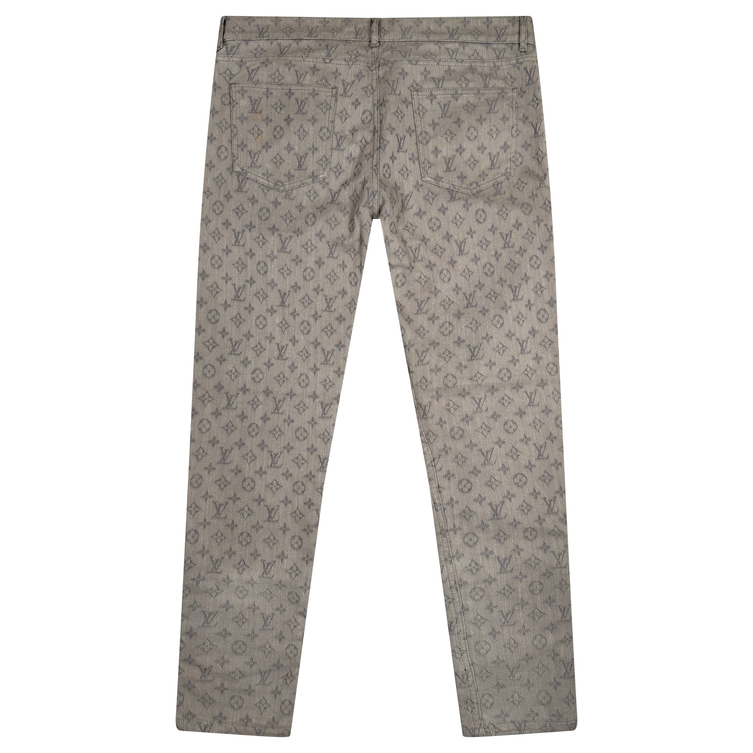 LOUIS VUITTON GREY MONOGRAM JEANS - 36W / 31L - Affluent ArchivesUsed HIGH END DESIGNER CLOTHING