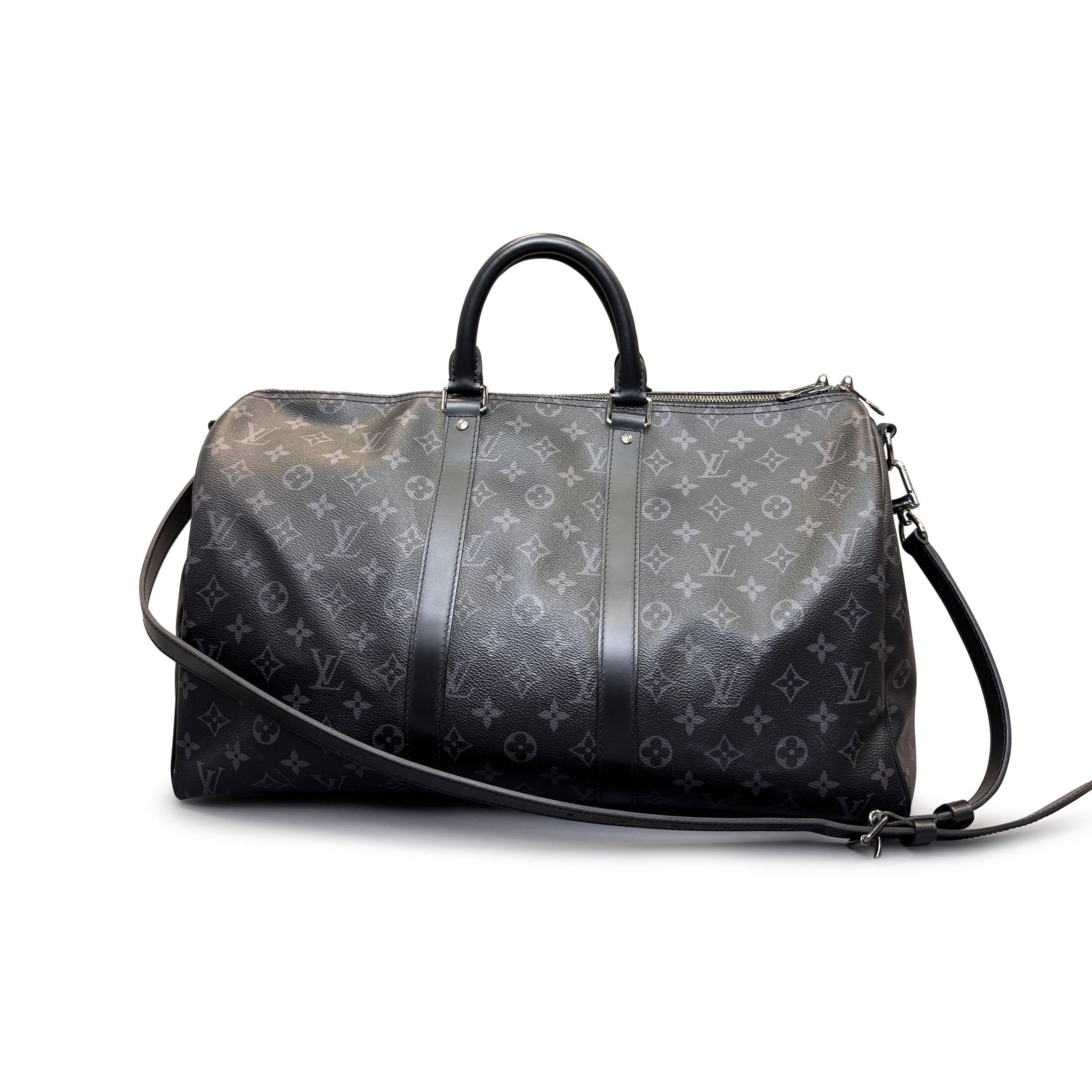 LOUIS VUITTON GREY MONOGRAM KEEPALL 45 - Affluent ArchivesUsed HIGH END DESIGNER CLOTHING