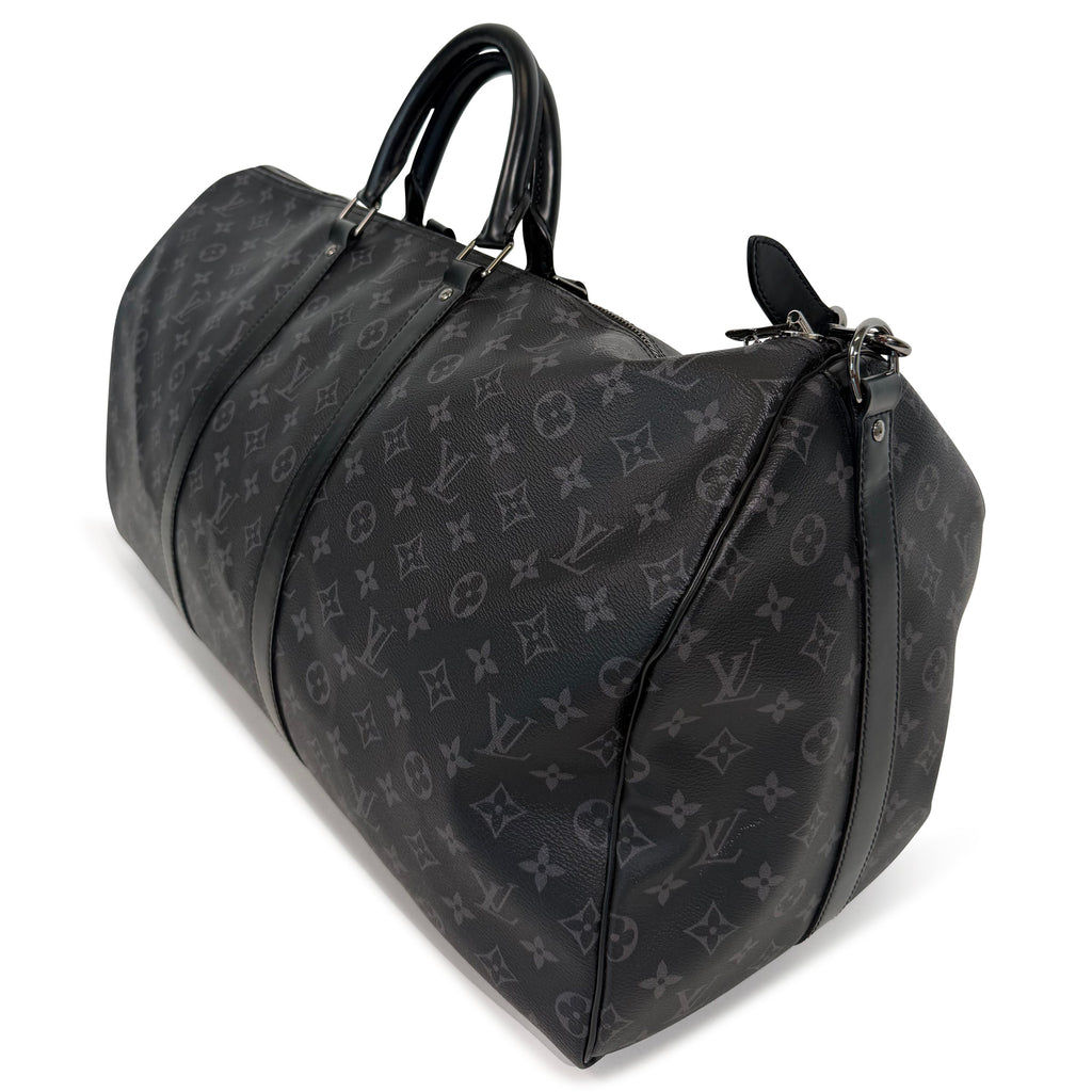 LOUIS VUITTON GREY MONOGRAM KEEPALL 55 | PRE OWNED - Affluent ArchivesUsed HIGH END DESIGNER CLOTHING