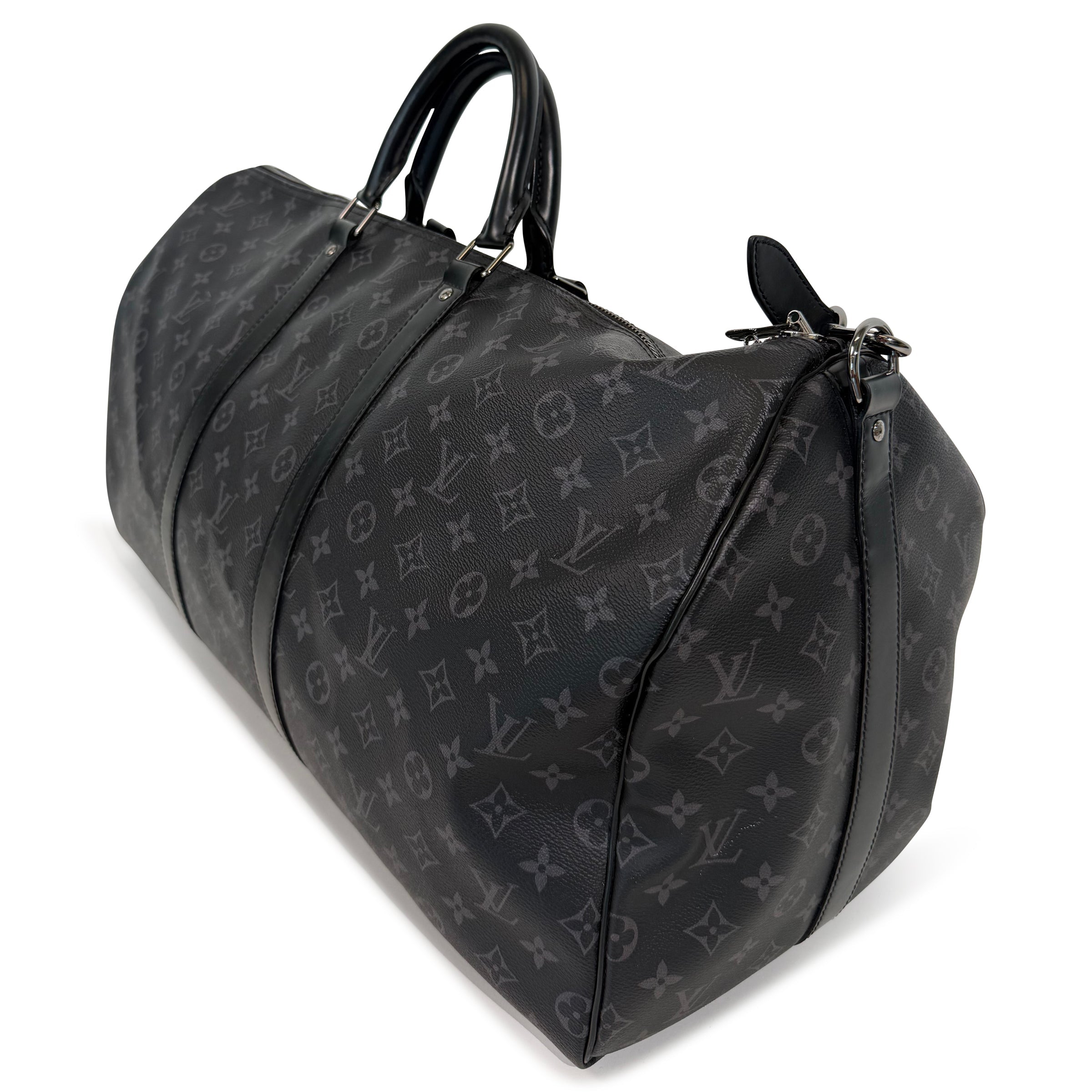 LOUIS VUITTON GREY MONOGRAM KEEPALL 55 | PRE OWNED - Affluent ArchivesUsed HIGH END DESIGNER CLOTHING