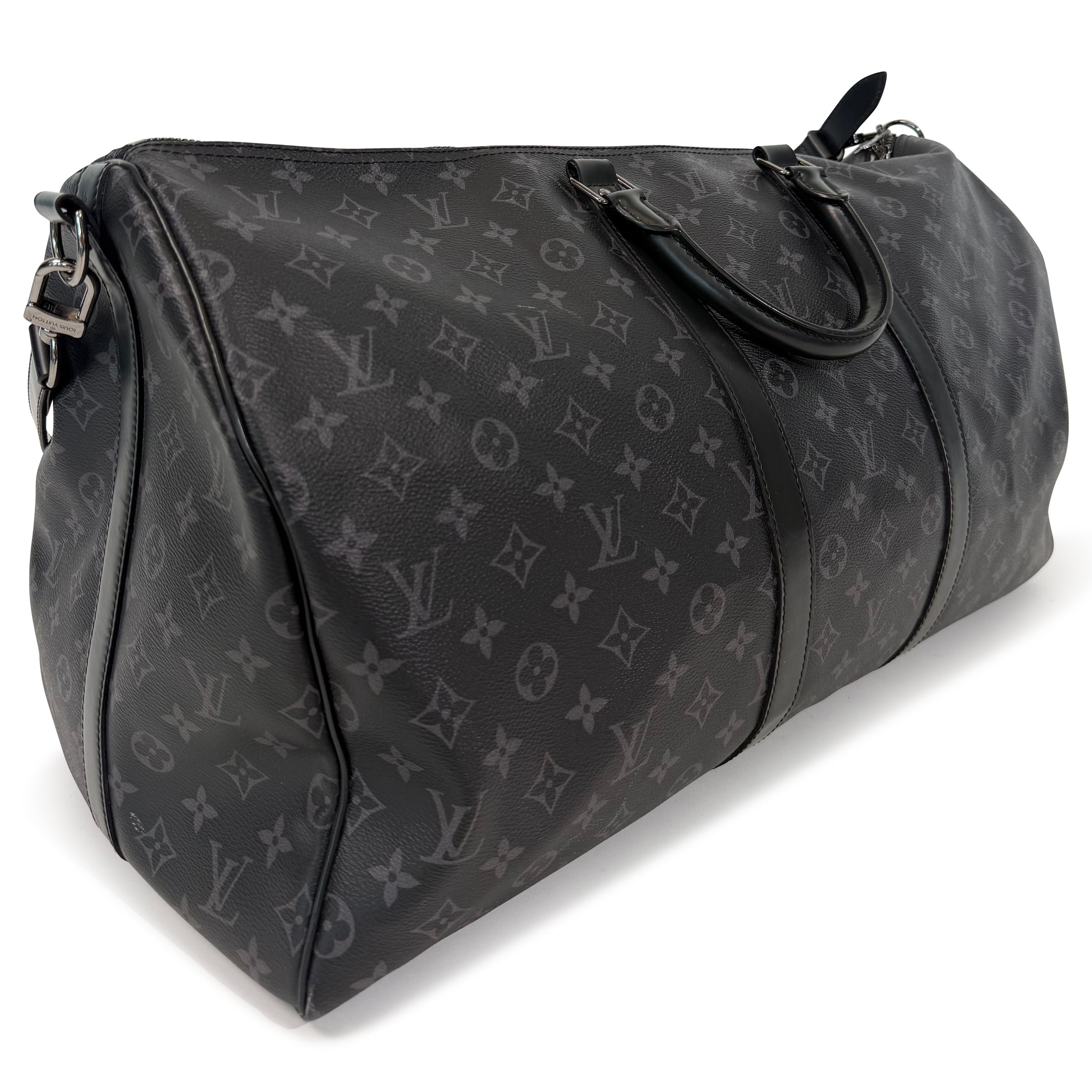 LOUIS VUITTON GREY MONOGRAM KEEPALL 55 | PRE OWNED - Affluent ArchivesUsed HIGH END DESIGNER CLOTHING
