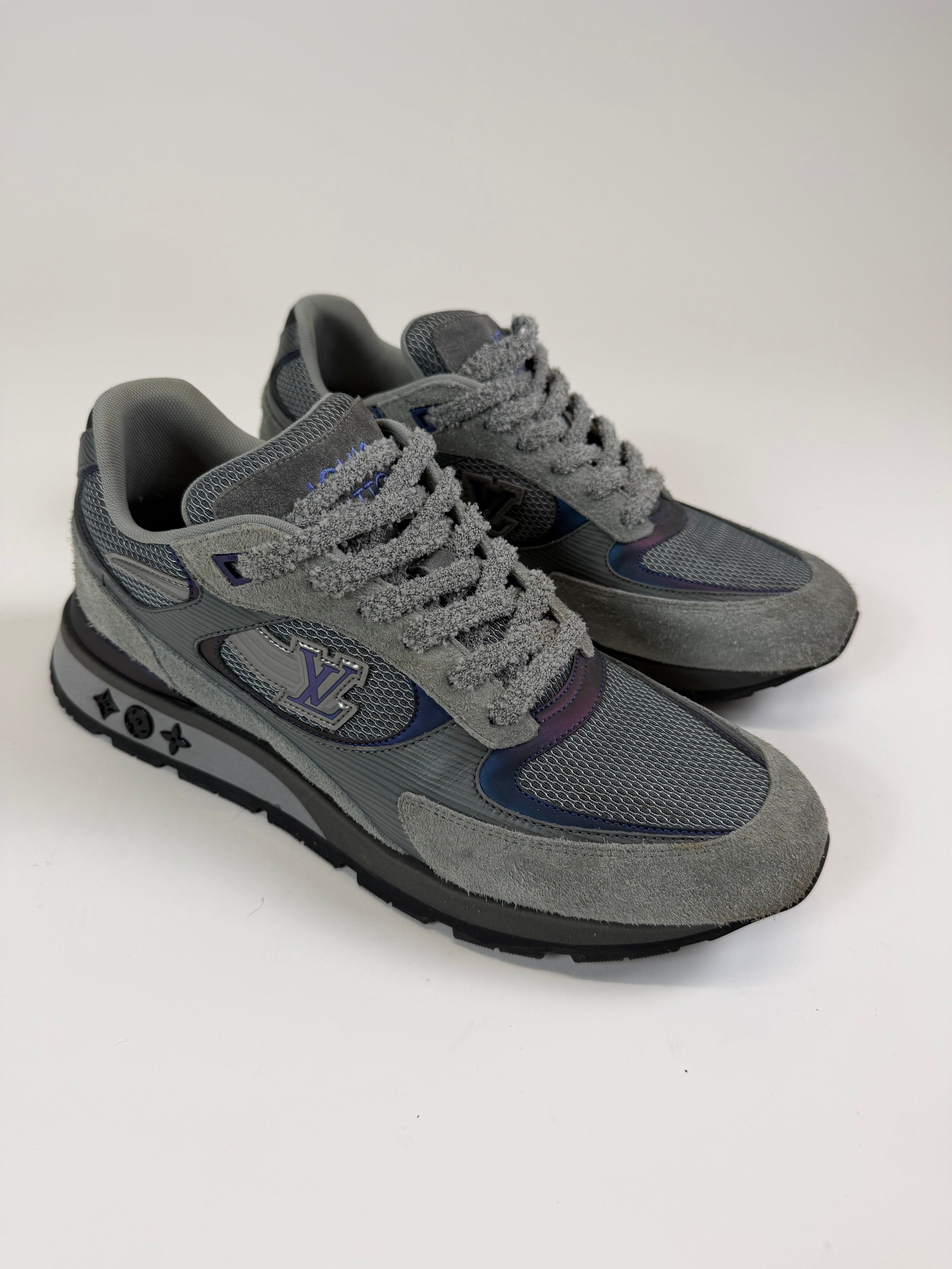 LOUIS VUITTON GREY SUEDE RUNAWAY TRAINER - UK 9 (Fits 10) - Affluent ArchivesUsed HIGH END DESIGNER CLOTHING