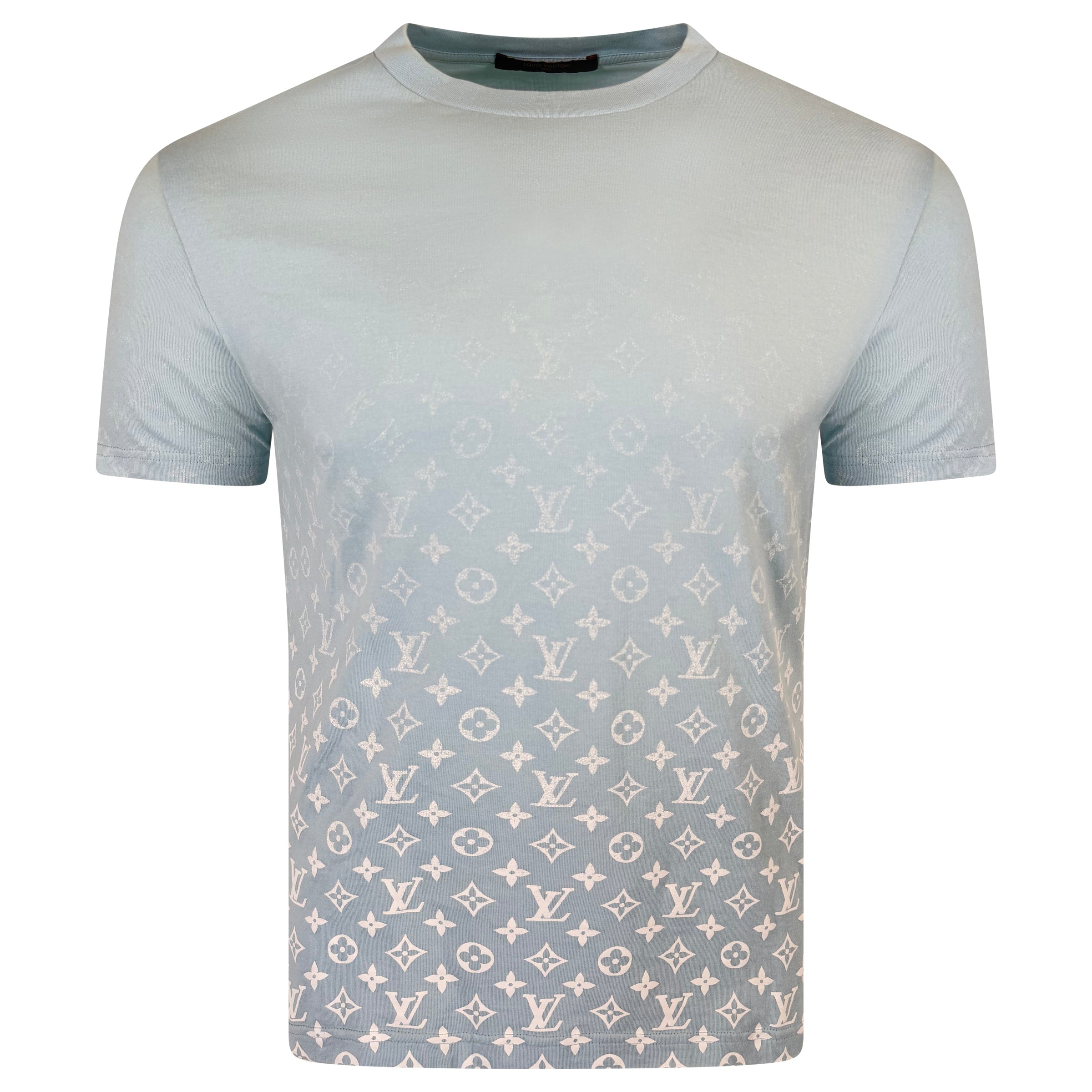 LOUIS VUITTON LIGHT BLUE GRADIENT T SHIRT - SMALL - Affluent ArchivesUsed HIGH END DESIGNER CLOTHING