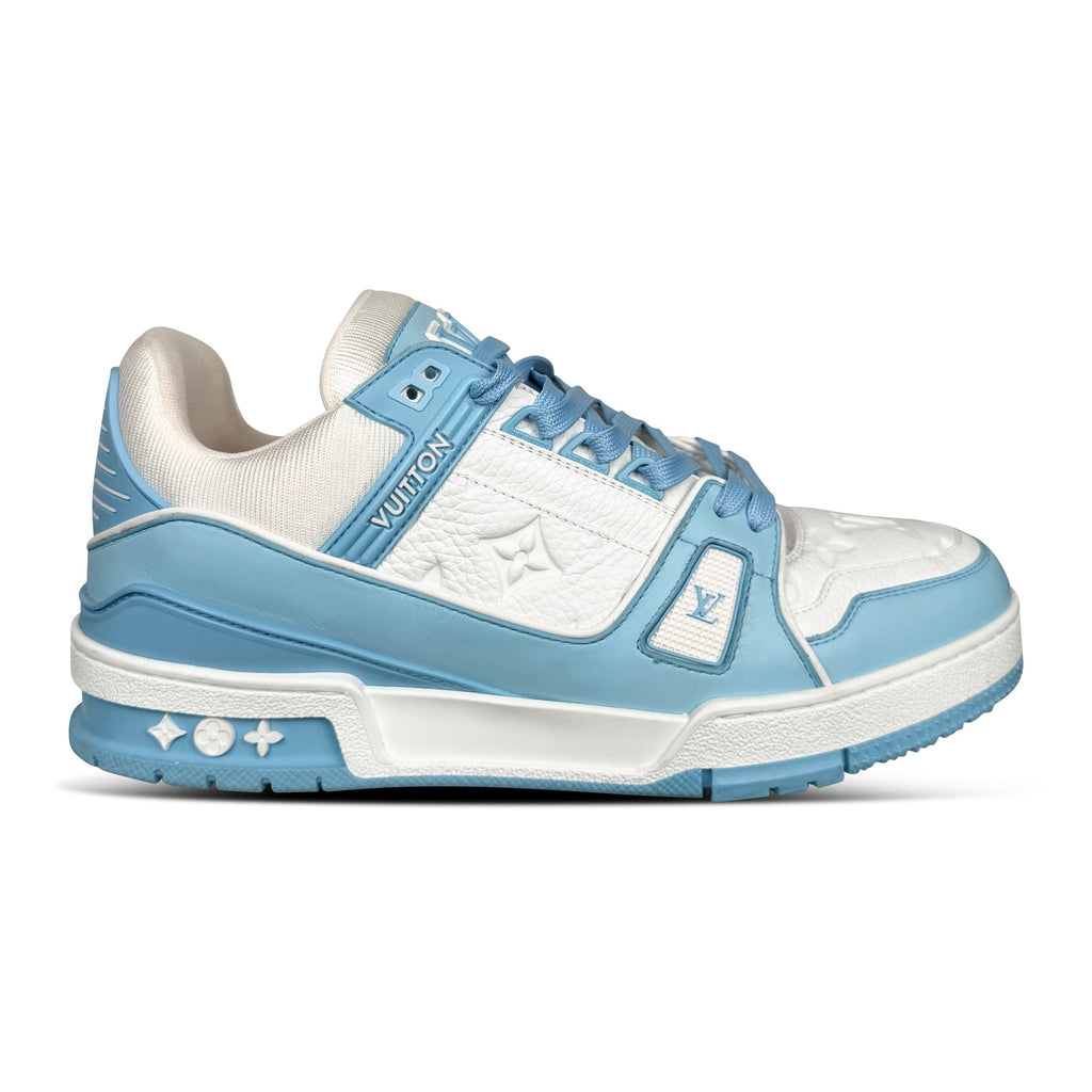 LOUIS VUITTON LIGHT BLUE LV SNEAKER - UK 7 (Fit 8) - Affluent ArchivesUsed HIGH END DESIGNER CLOTHING