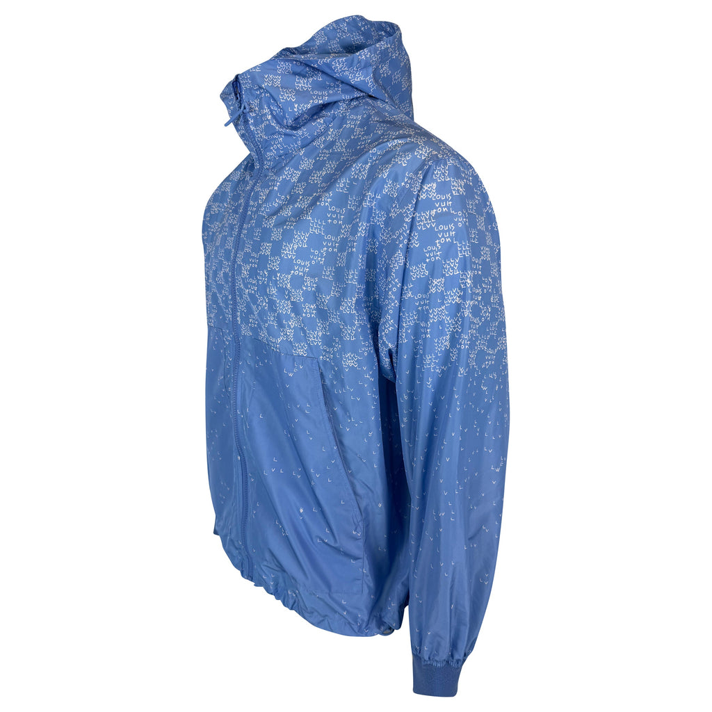 LOUIS VUITTON LIGHT BLUE LV SPREAD WINDBREAKER - XL | PRE OWNED - Affluent ArchivesUsed HIGH END DESIGNER CLOTHING