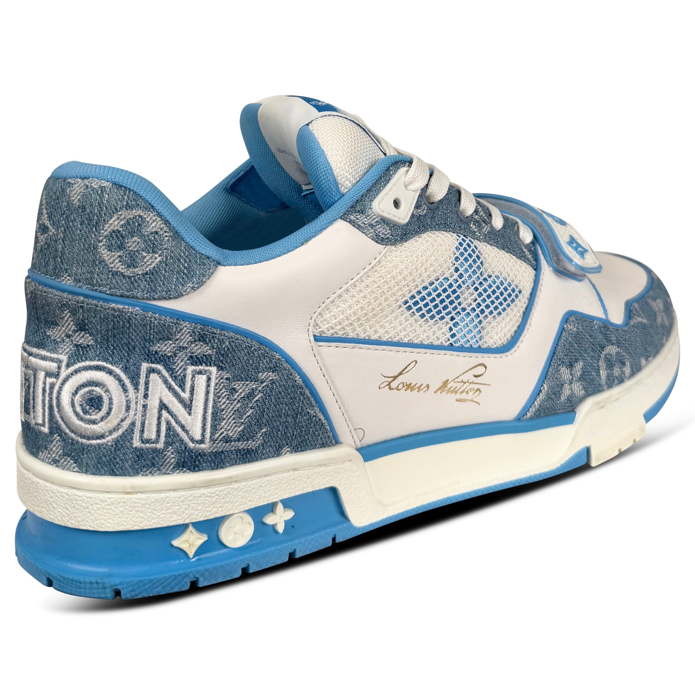 LOUIS VUITTON LIGHT BLUE TRAINER - UK 10 (Fit 11) | PRE OWNED - Affluent ArchivesUsed HIGH END DESIGNER CLOTHING