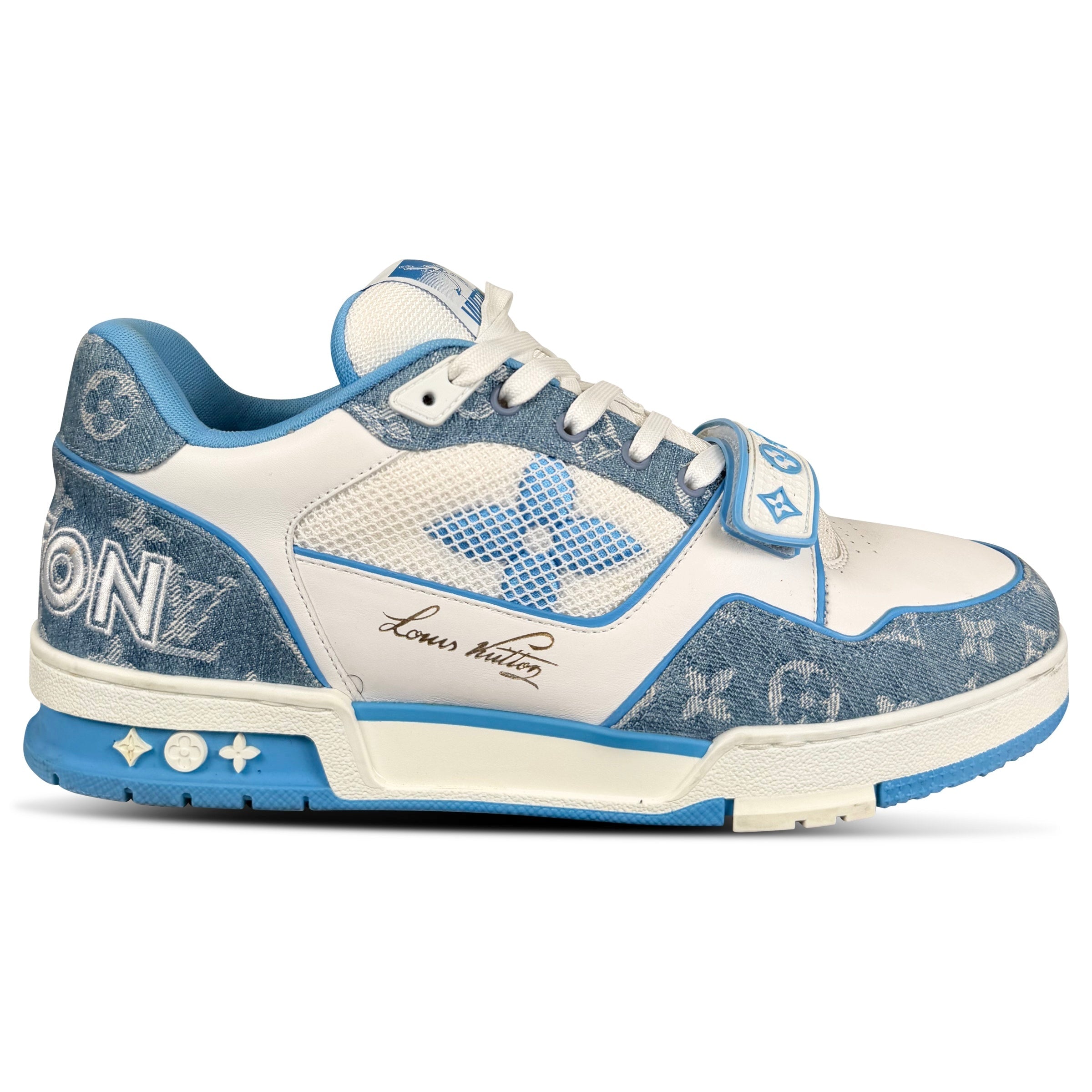 LOUIS VUITTON LIGHT BLUE TRAINER - UK 10 (Fit 11) | PRE OWNED - Affluent ArchivesUsed HIGH END DESIGNER CLOTHING
