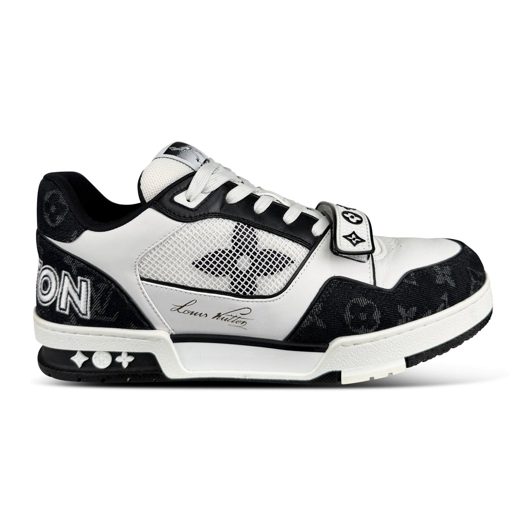 LOUIS VUITTON LV BLACK / WHITE TRAINERS - UK 8 (Fit 9) - Affluent ArchivesUsed HIGH END DESIGNER CLOTHING