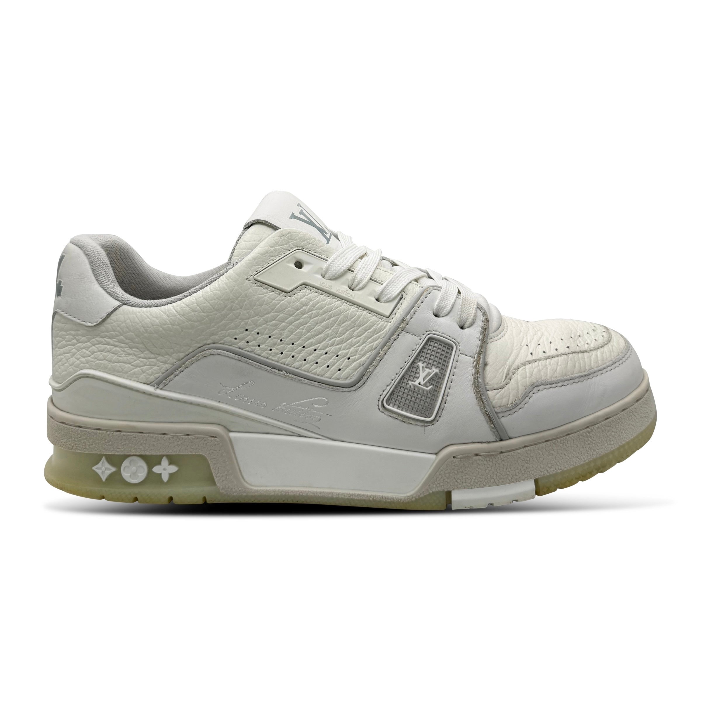 LOUIS VUITTON LV SNEAKER WHITE - UK 6 (Fit 7) - Affluent ArchivesUsed HIGH END DESIGNER CLOTHING