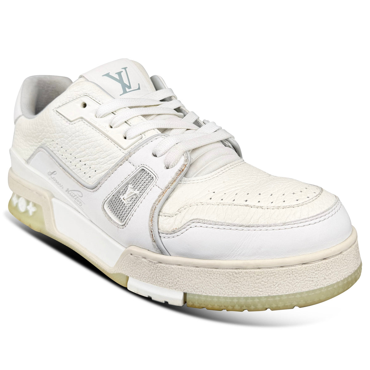 LOUIS VUITTON LV SNEAKER WHITE - UK 6 (Fit 7) | PRE OWNED - Affluent ArchivesUsed HIGH END DESIGNER CLOTHING