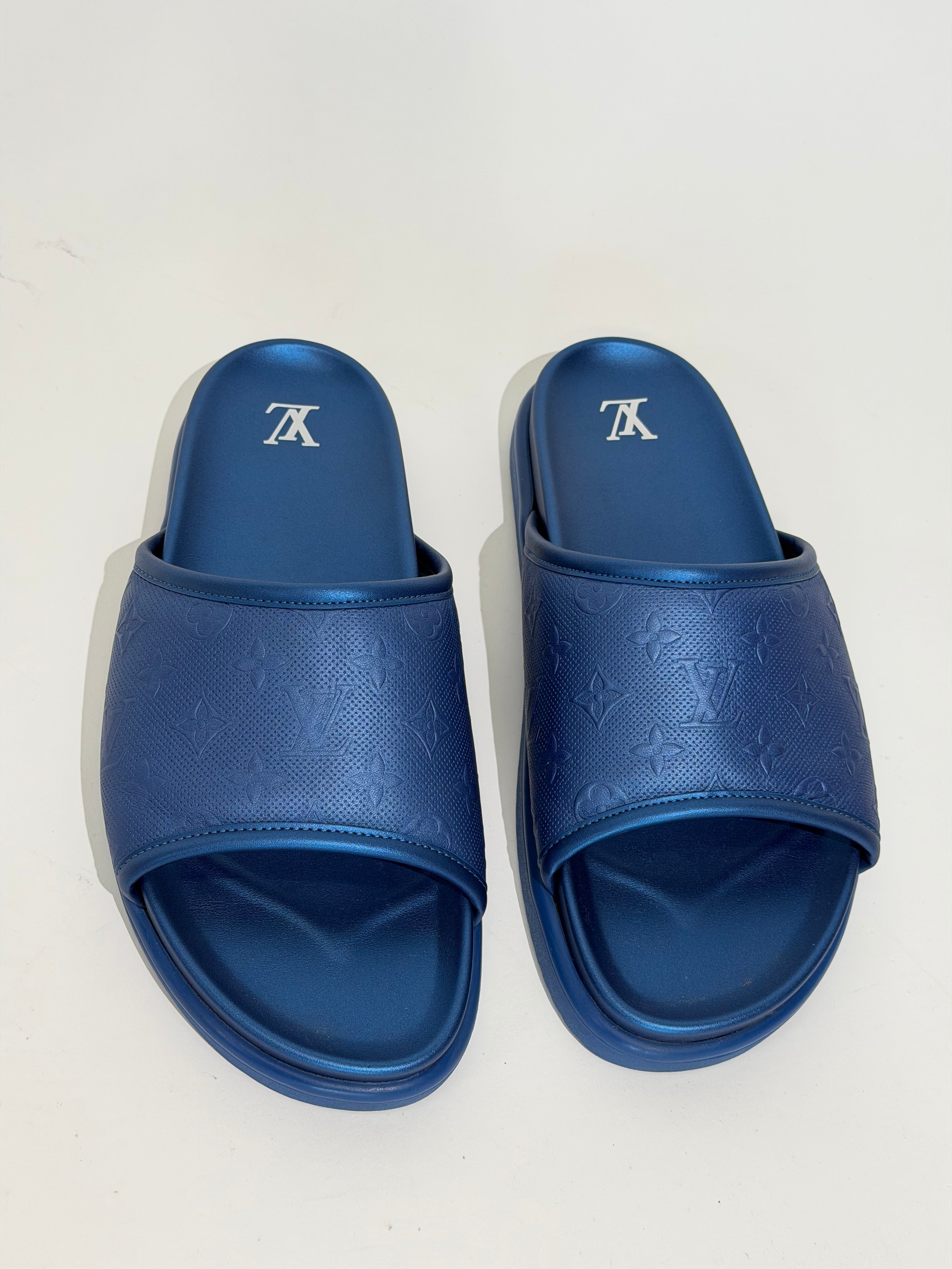 LOUIS VUITTON MIAMI MULE SLIDES BLUE - UK 11 (Fit 12) | PRE OWNED - Affluent ArchivesUsed HIGH END DESIGNER CLOTHING