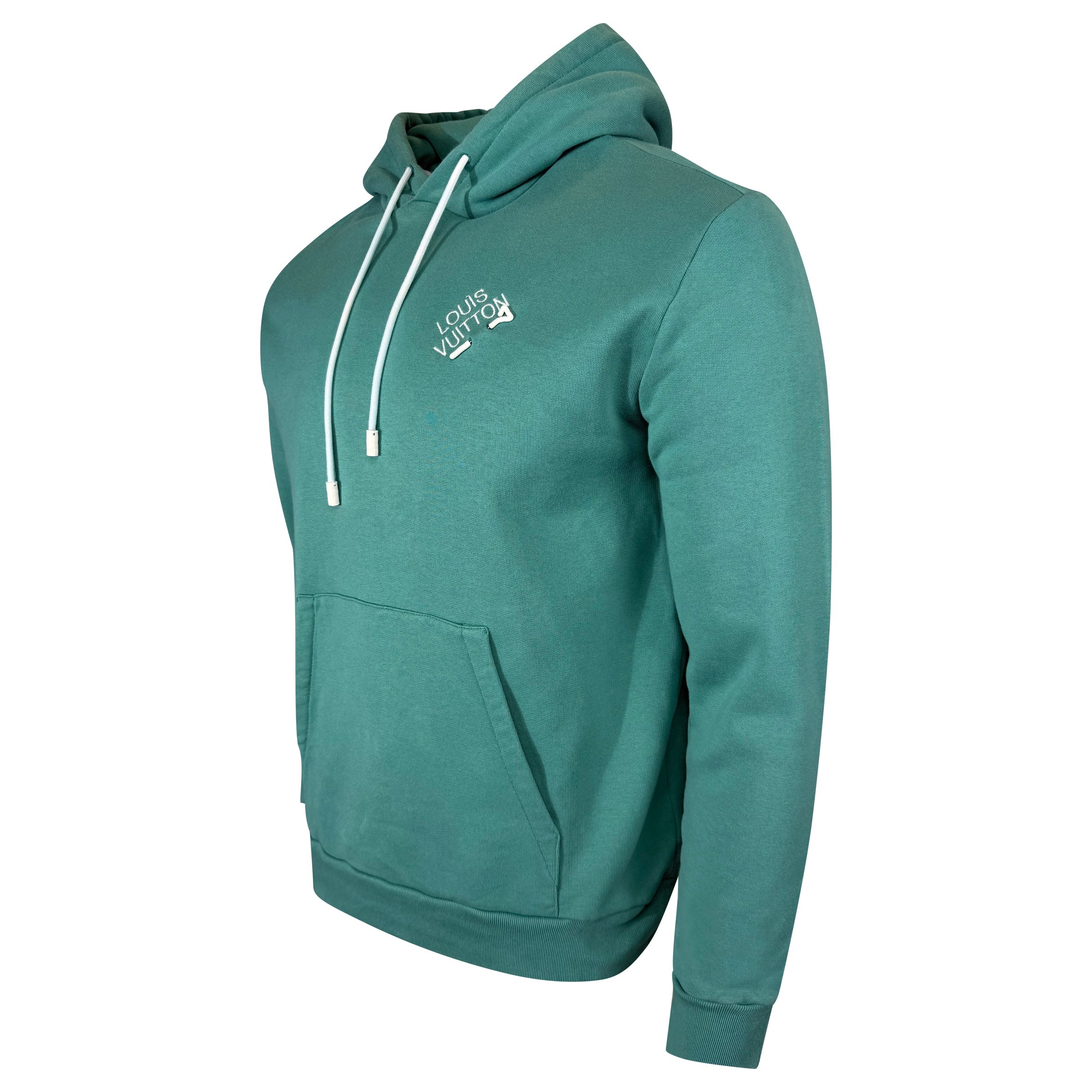 LOUIS VUITTON MINT SIGNATURE HOODIE - LARGE - Affluent ArchivesUsed HIGH END DESIGNER CLOTHING