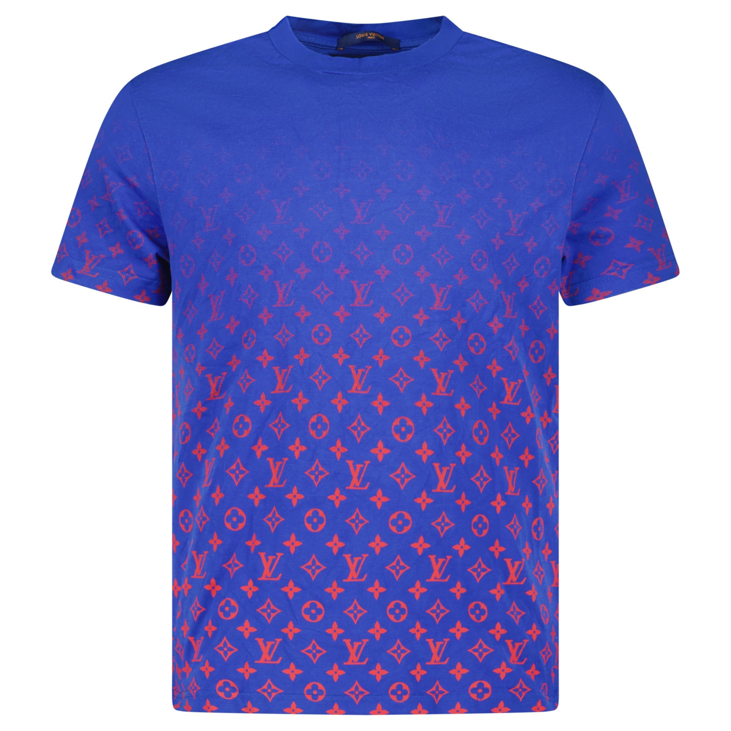 LOUIS VUITTON MONOGRAM BLUE T SHIRT - MEDIUM (Fits S) - Affluent ArchivesUsed HIGH END DESIGNER CLOTHING