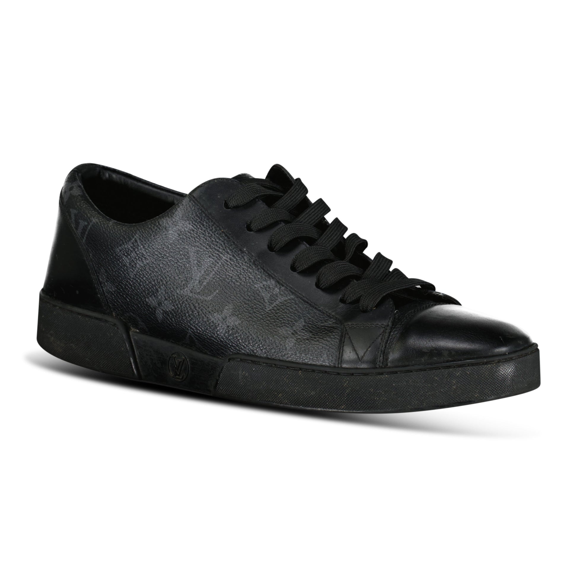 LOUIS VUITTON MONOGRAM ECLIPSE TRAINER BLACK - UK 6.5 (Fits 7.5) - Affluent ArchivesUsed HIGH END DESIGNER CLOTHING