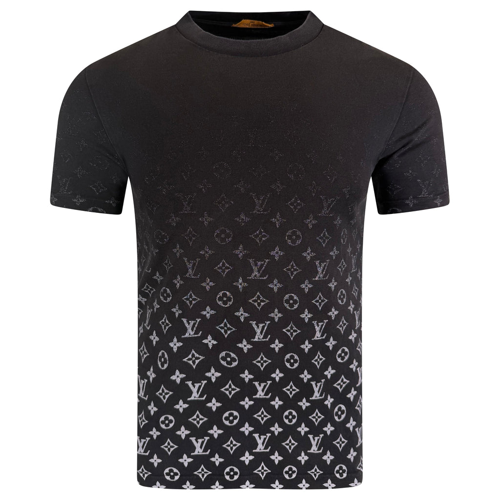 LOUIS VUITTON MONOGRAM GRADIENT T SHIRT BLACK - SMALL (Fits XS) | PRE OWNED (Copy) - Affluent ArchivesUsed HIGH END DESIGNER CLOTHING