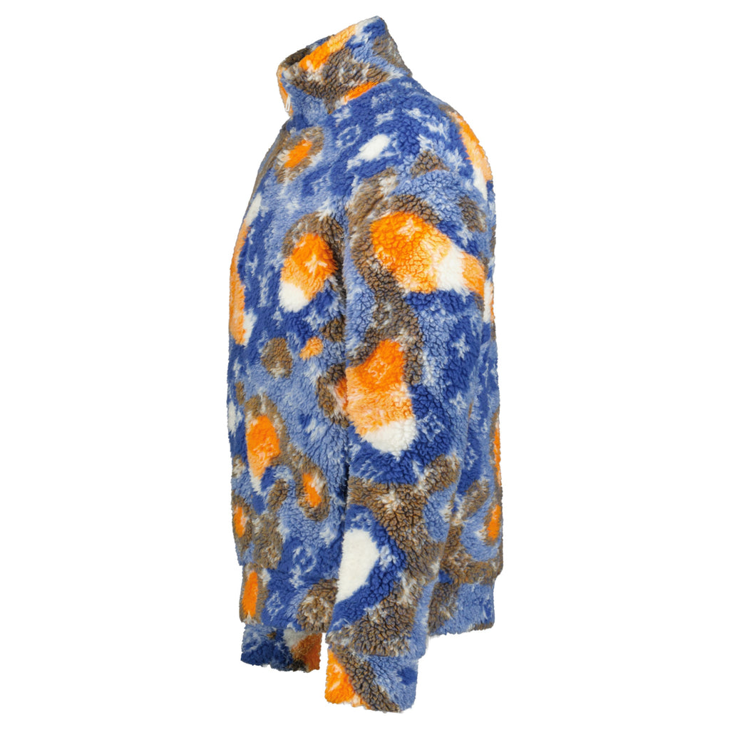 LOUIS VUITTON MONOGRAM ORANGE / BLUE FLEECE JACKET - LARGE - Affluent ArchivesUsed HIGH END DESIGNER CLOTHING