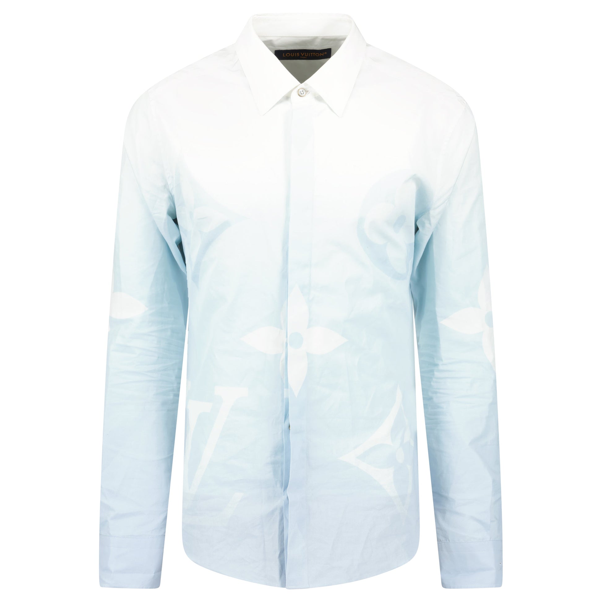 LOUIS VUITTON MONOGRAM POLPIN LIGHT BLUE SHIRT - MEDIUM - Affluent ArchivesUsed HIGH END DESIGNER CLOTHING
