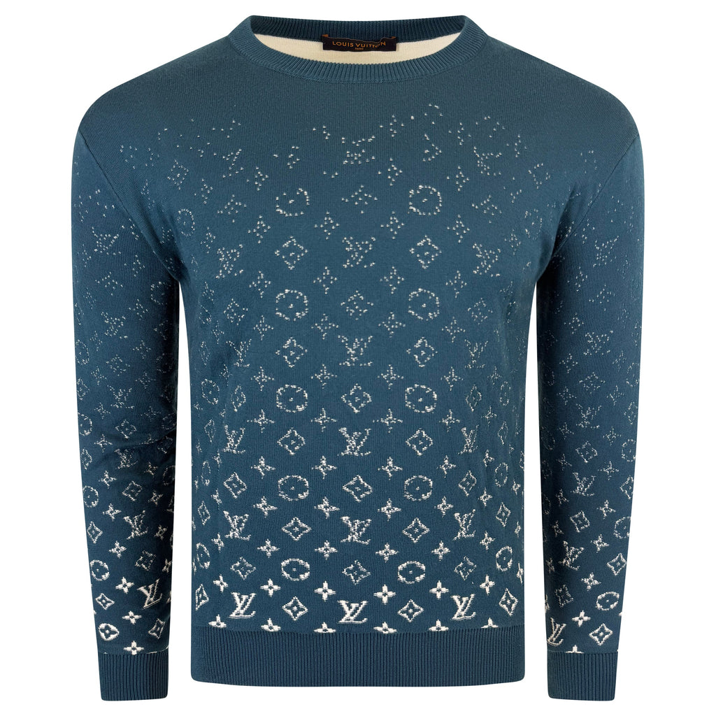 LOUIS VUITTON MONOGRAM SWEATSHIRT TURQOISE - SMALL | PRE OWNED - Affluent ArchivesUsed HIGH END DESIGNER CLOTHING