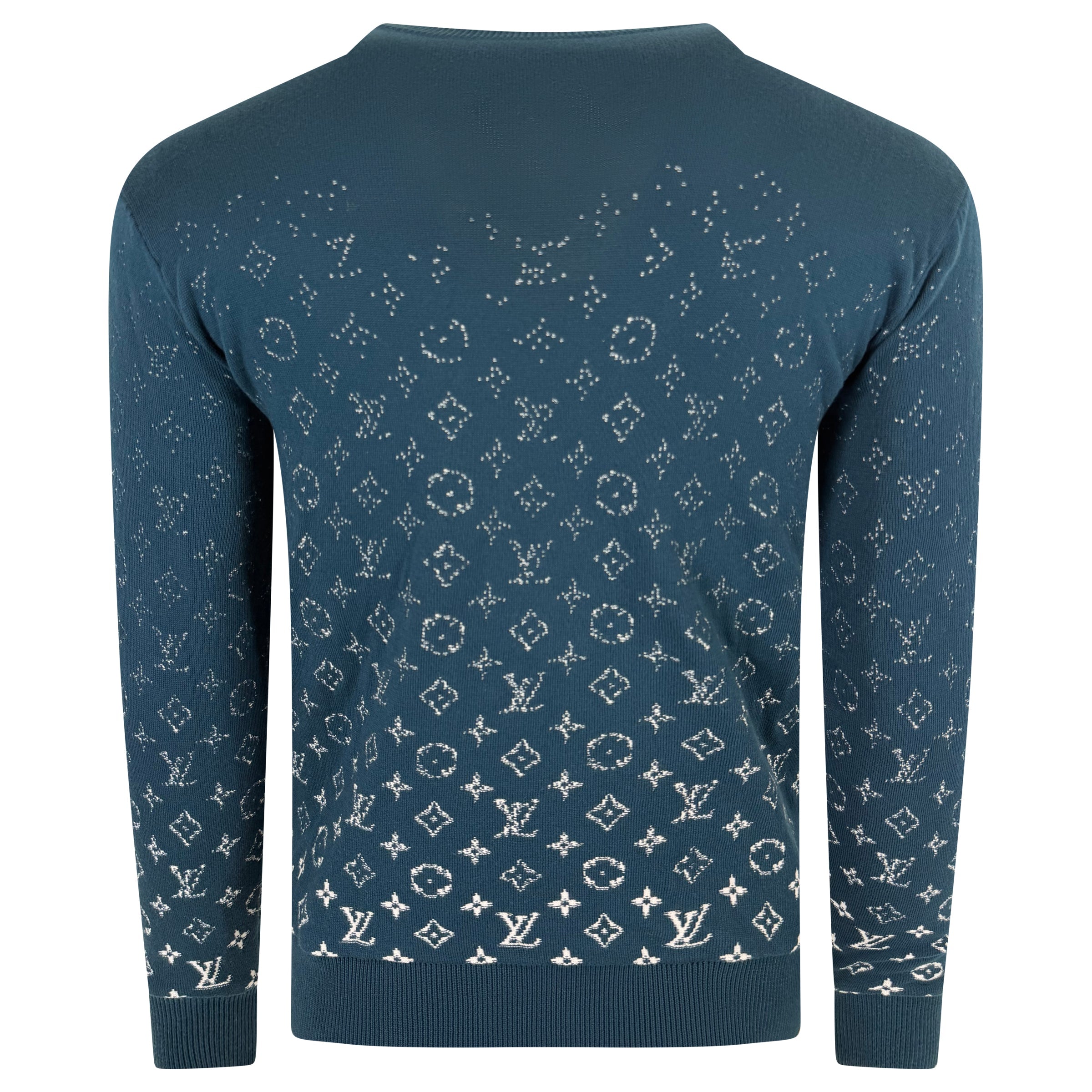 LOUIS VUITTON MONOGRAM SWEATSHIRT TURQOISE - SMALL | PRE OWNED - Affluent ArchivesUsed HIGH END DESIGNER CLOTHING